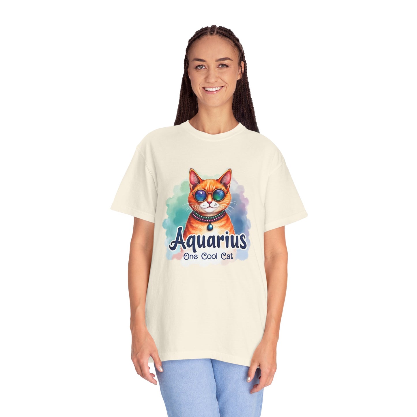 Aquarius One Cool Cat – Colorful Zodiac Shirt