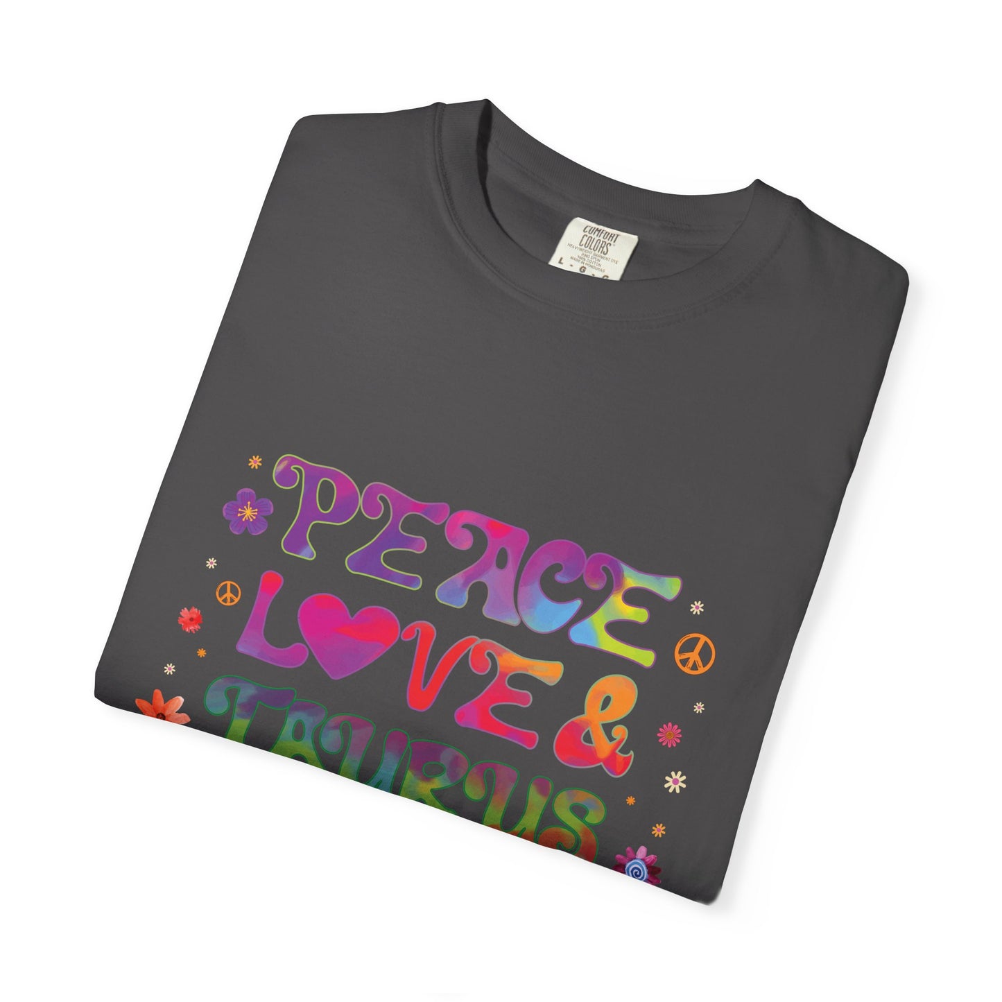 Peace Love & Taurus – Earthy Retro Zodiac Tee