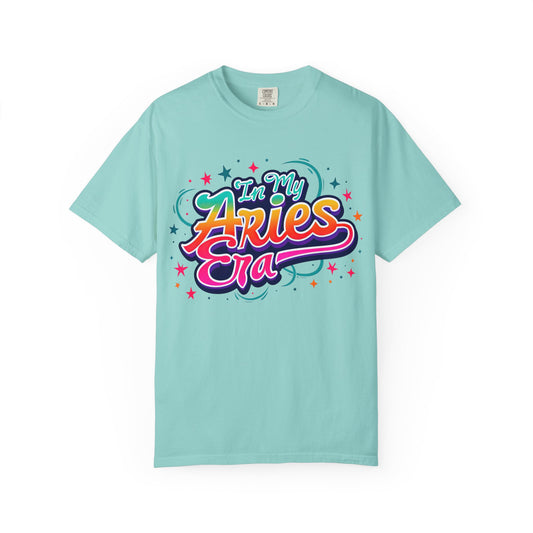 In My Aries Era Tee – Colorful Retro Zodiac Shirt