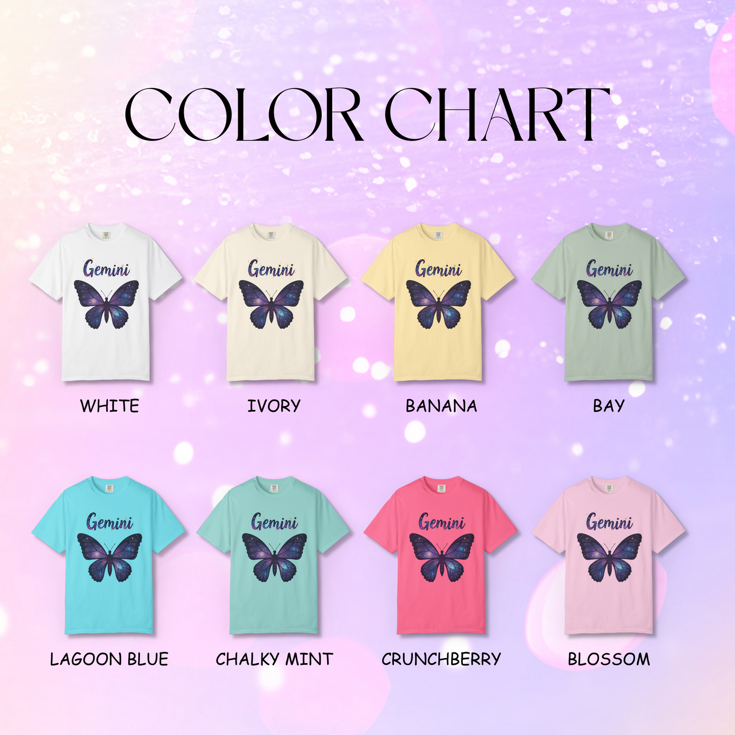 Gemini Butterfly Tee – Colorful Zodiac Shirt