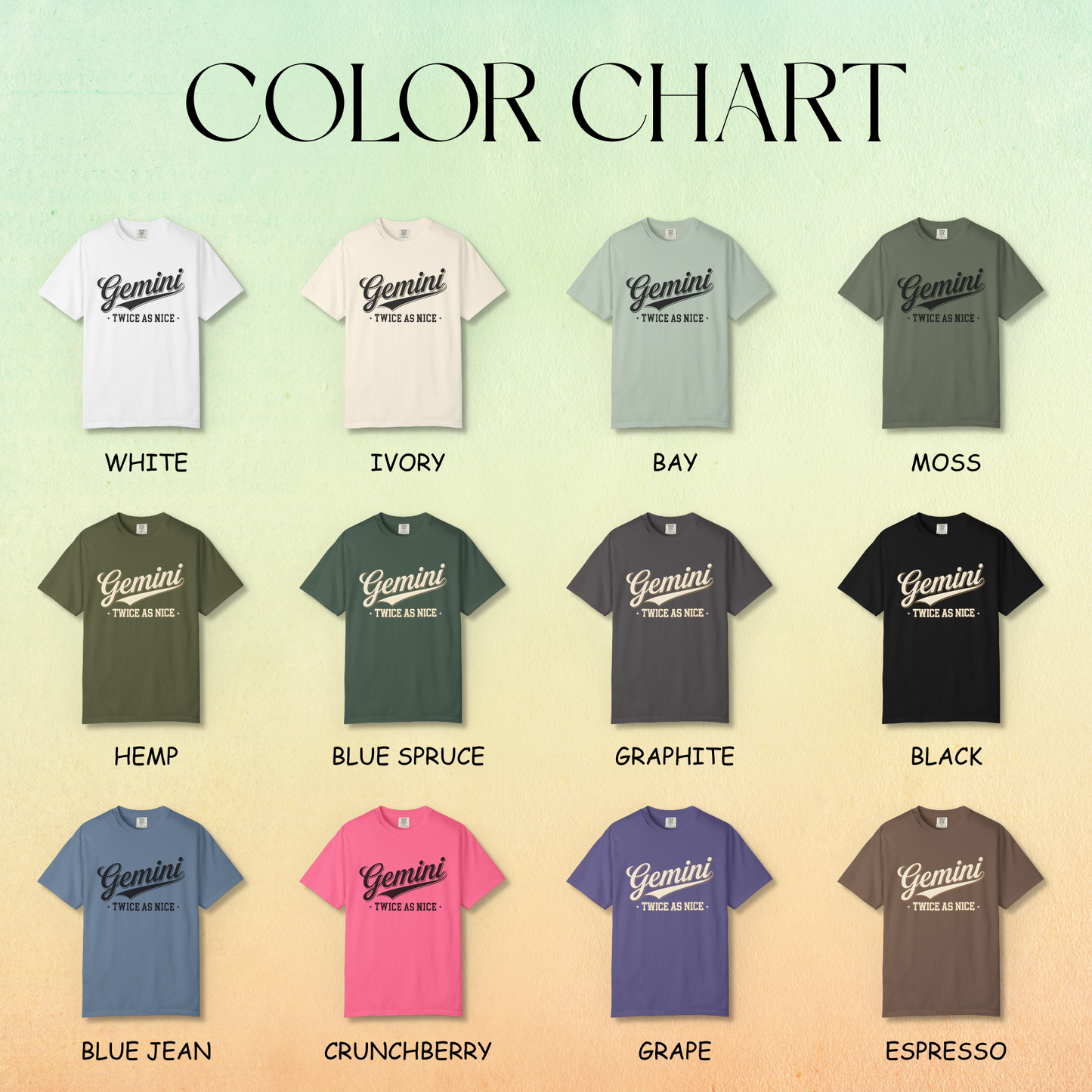 Gemini “Twice As Nice” Zodiac- Retro Astrology Tee - Unisex Graphic Shirt