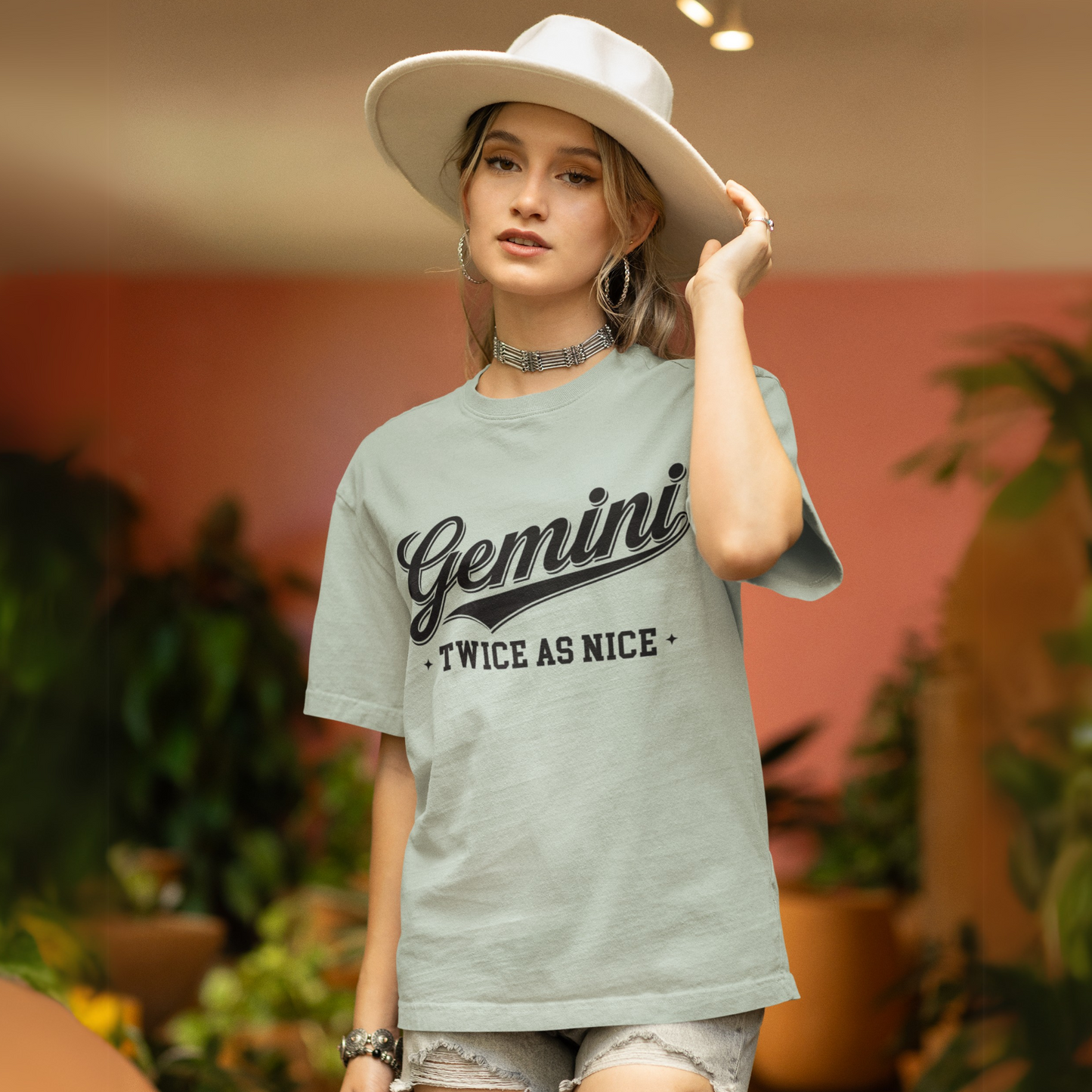 Gemini “Twice As Nice” Zodiac- Retro Astrology Tee - Unisex Graphic Shirt