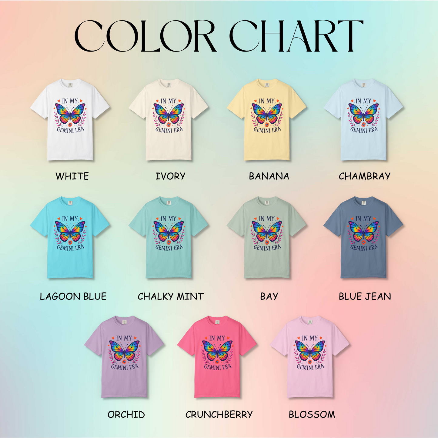 In My Gemini Era - Rainbow Butterfly Zodiac Tee