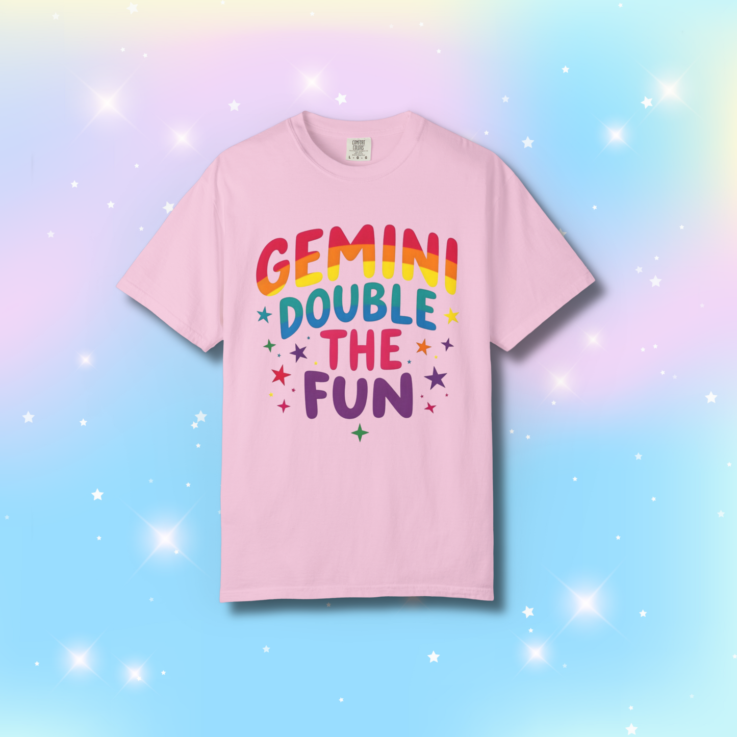 Gemini Double the Fun β Colorful Zodiac Shirt