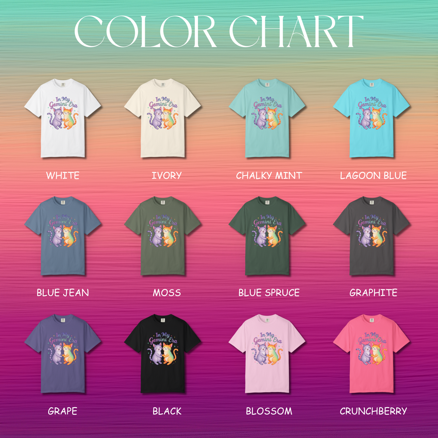 In My Gemini Era Tee – Colorful Cute Zodiac Shirt