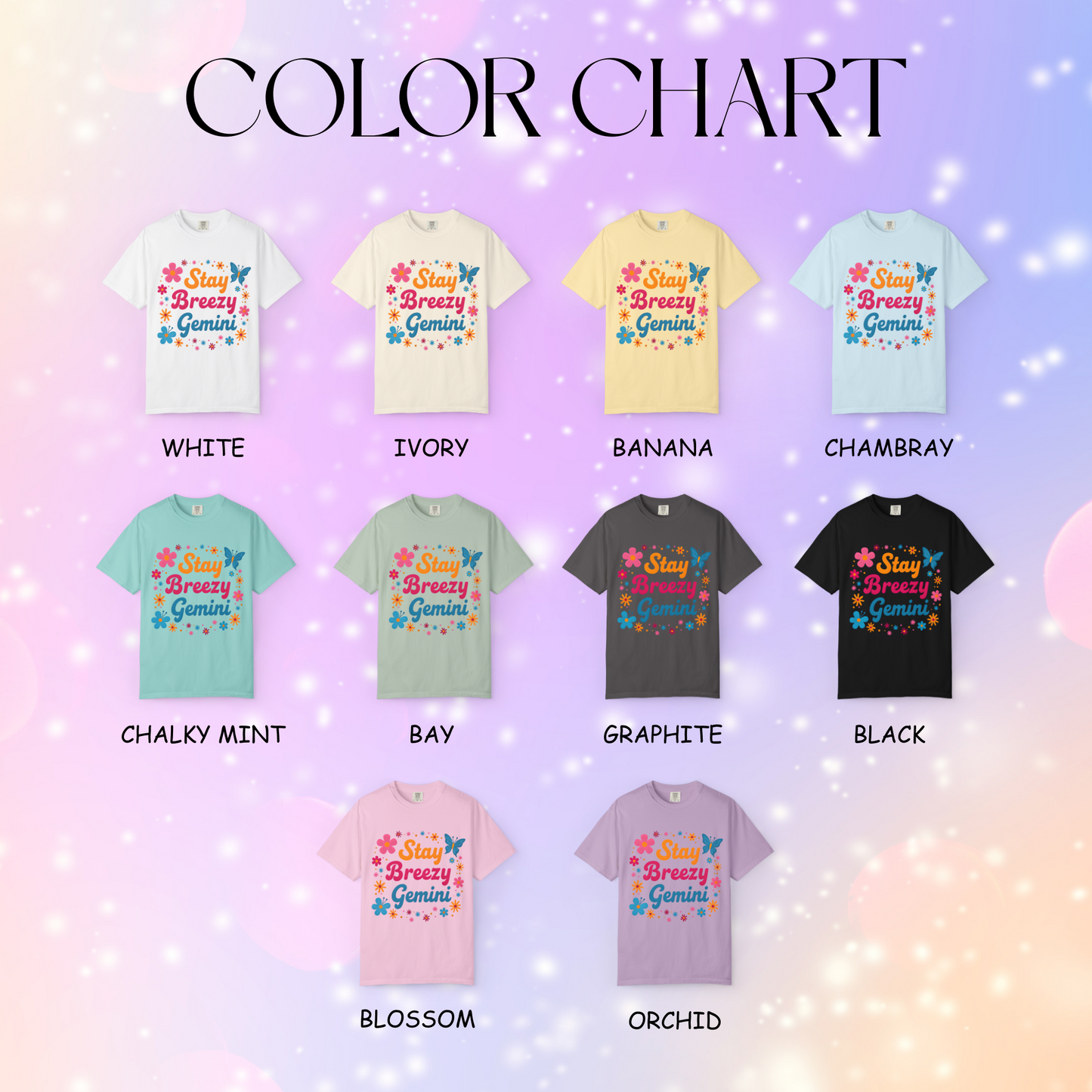 Stay Breezy Gemini Tee β Groovy Flower Power Zodiac Shirt