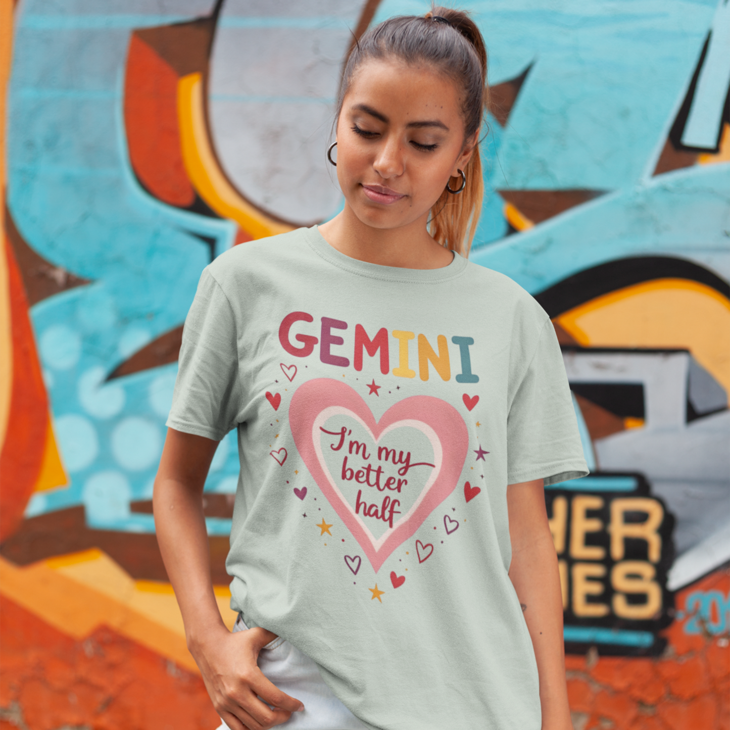 GEMINI Iām My Better Half Tee ā Colorful Retro Zodiac Shirt