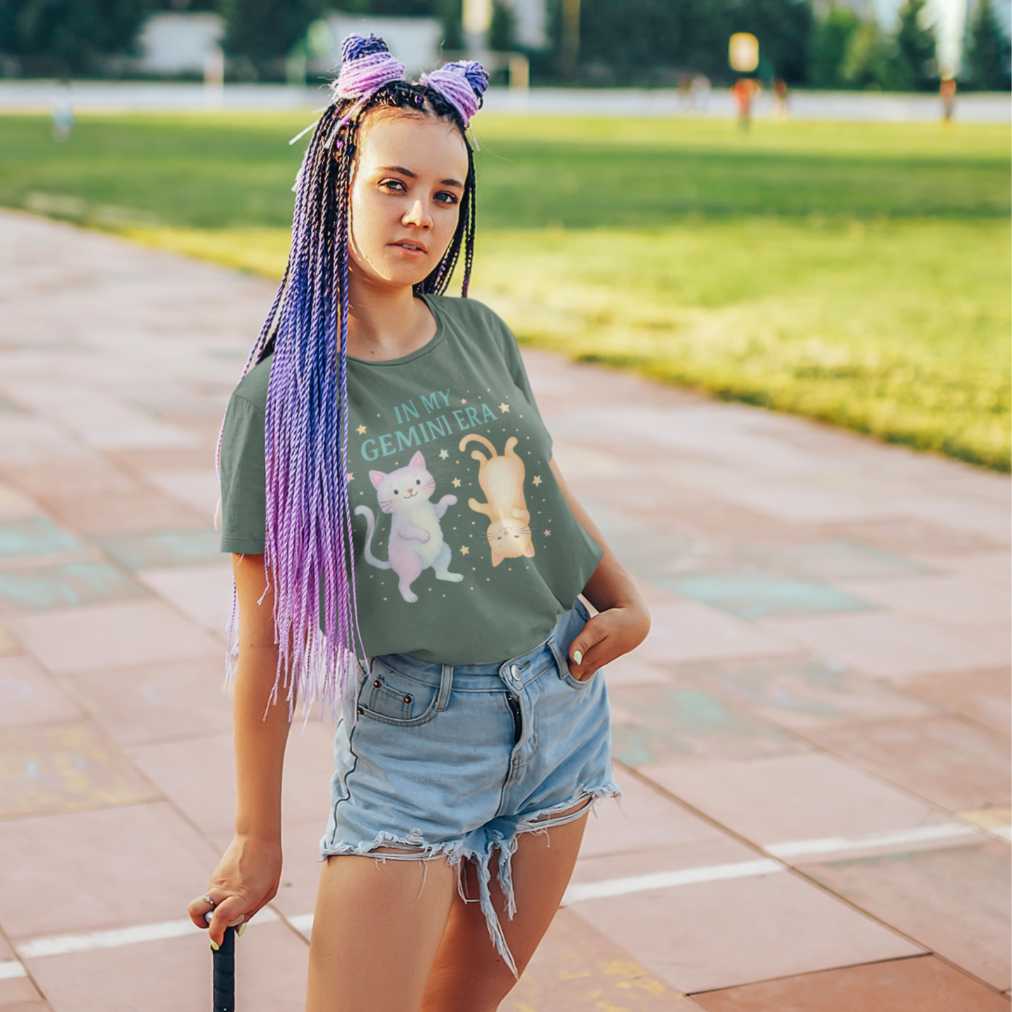 In My Gemini Era Tee β Playful Funny Cats Zodiac Shirt