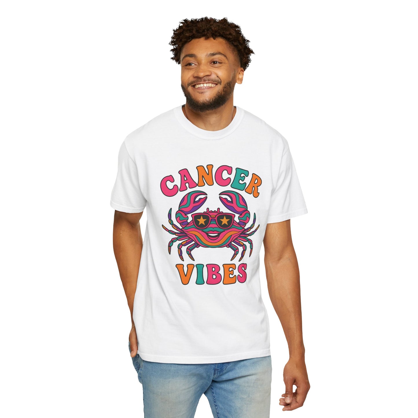 Cancer Vibes Tee – Colorful Retro Zodiac Shirt