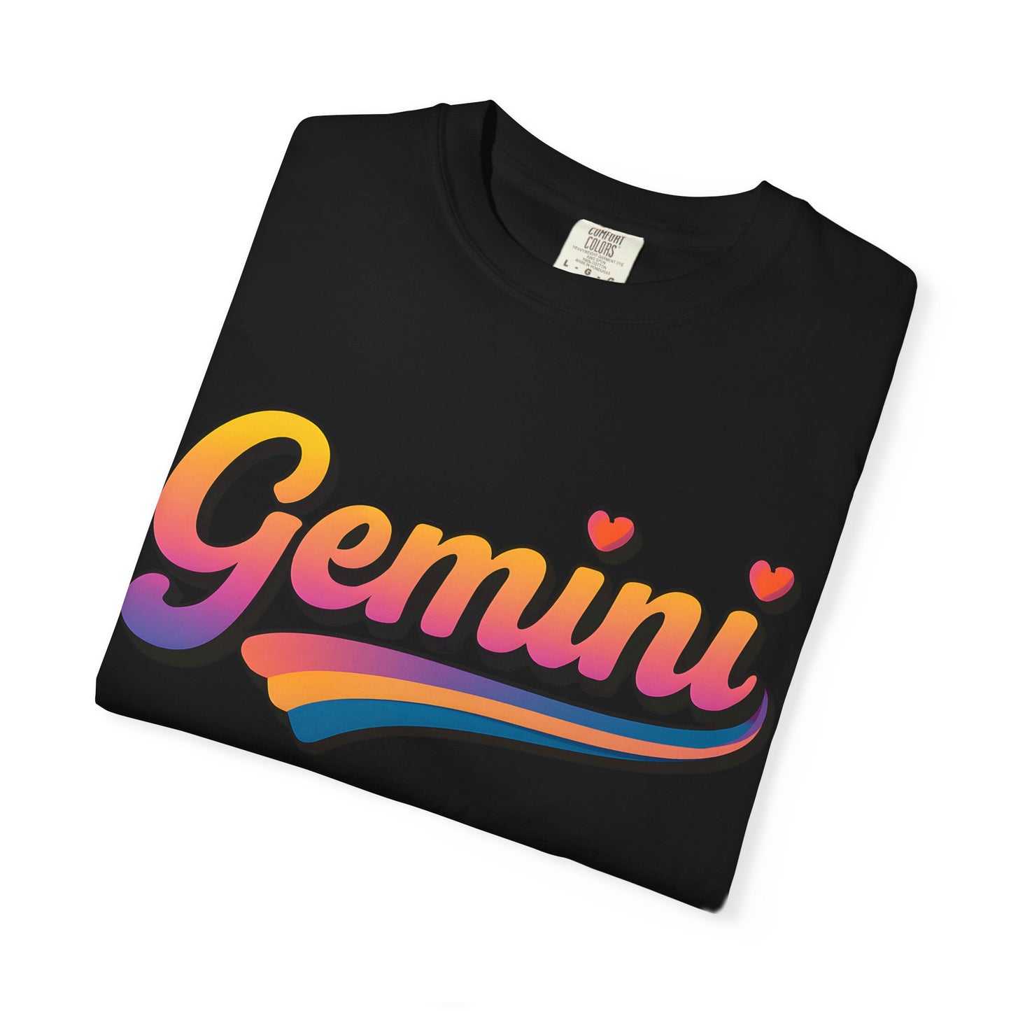 Gemini Retro Rainbow Heart Astrology Tee