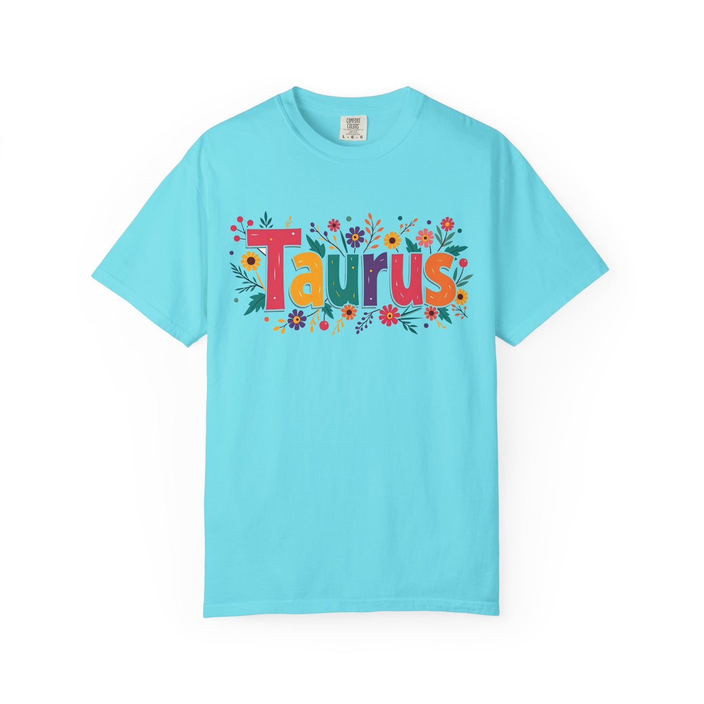 Taurus in Bloom – Colorful Floral Aesthetic Tee
