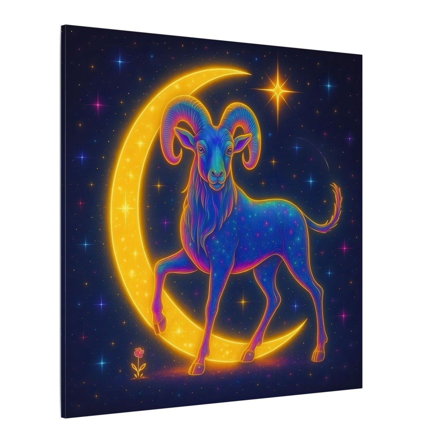 Electric Aries – Radiant Ram of the Moon (Wall Art)