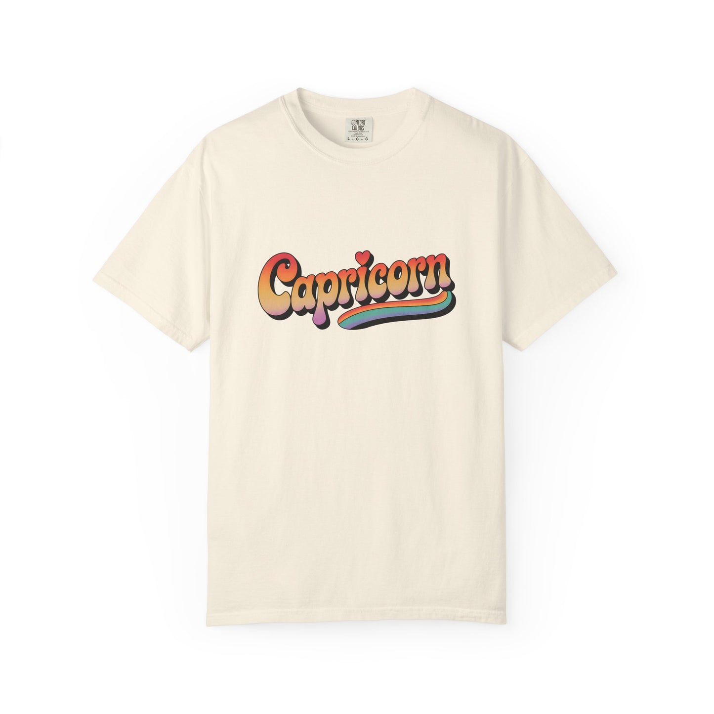 Capricorn – Retro Rainbow Groovy Zodiac Tee