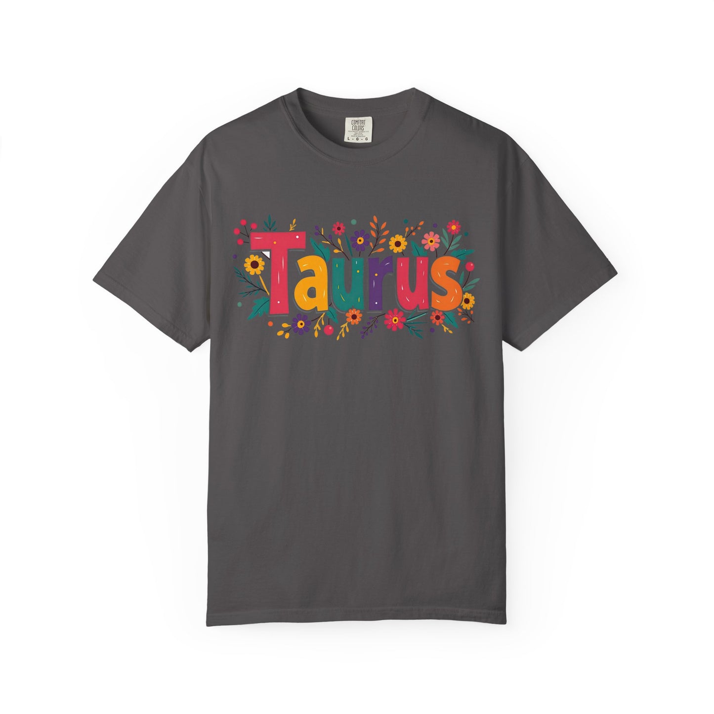 Taurus in Bloom – Colorful Floral Aesthetic Tee