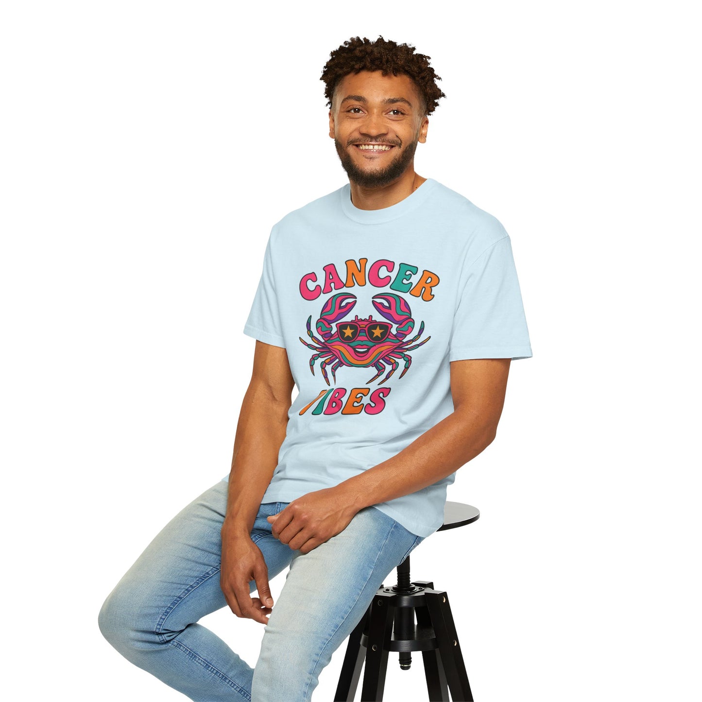 Cancer Vibes Tee – Colorful Retro Zodiac Shirt
