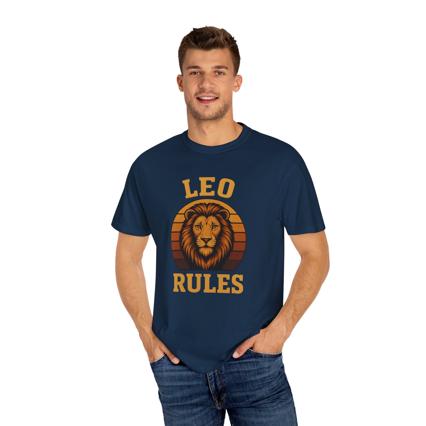 Leo Rules – Vintage Sunset Zodiac Tee