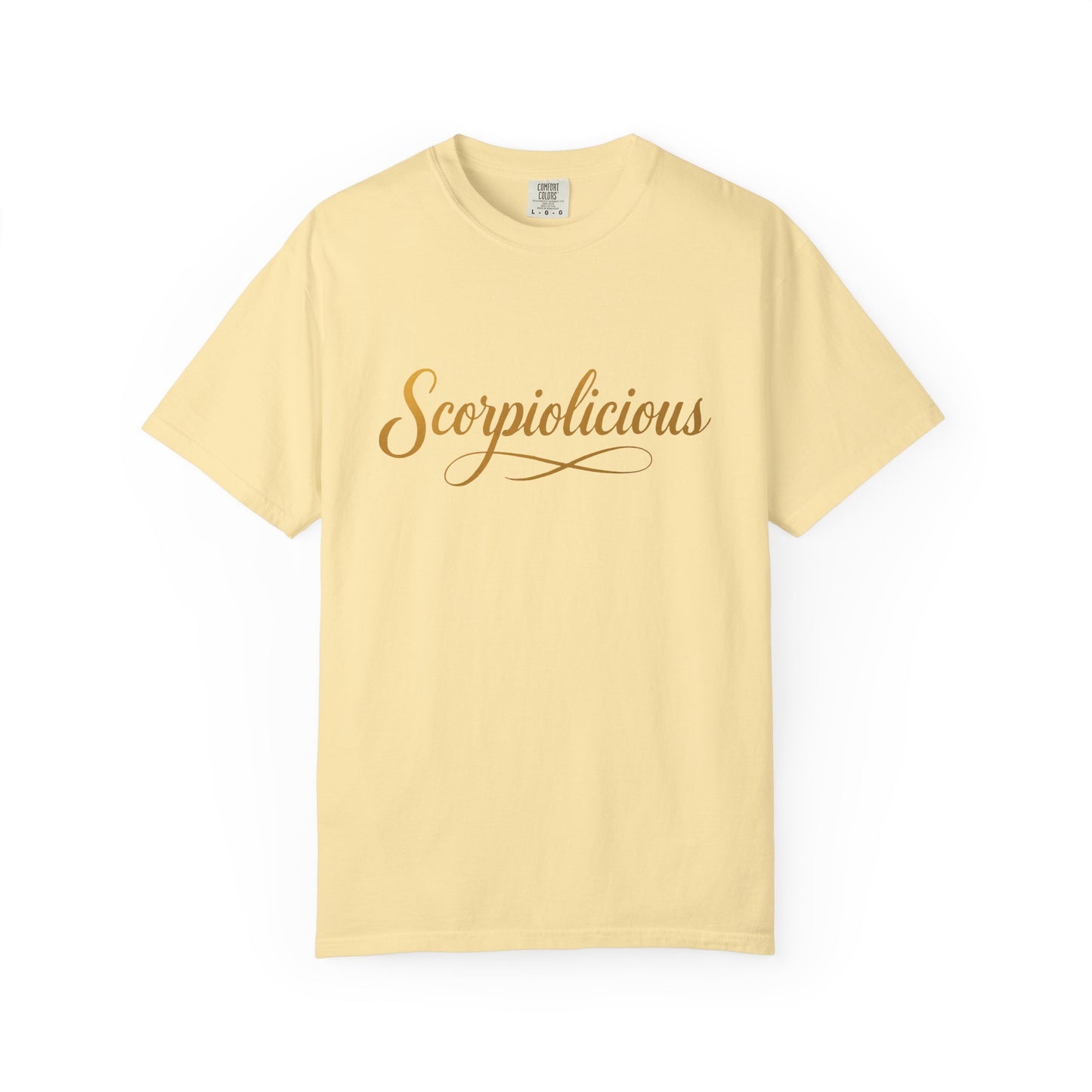 Scorpiolicious – Retro Script Scorpio Tee