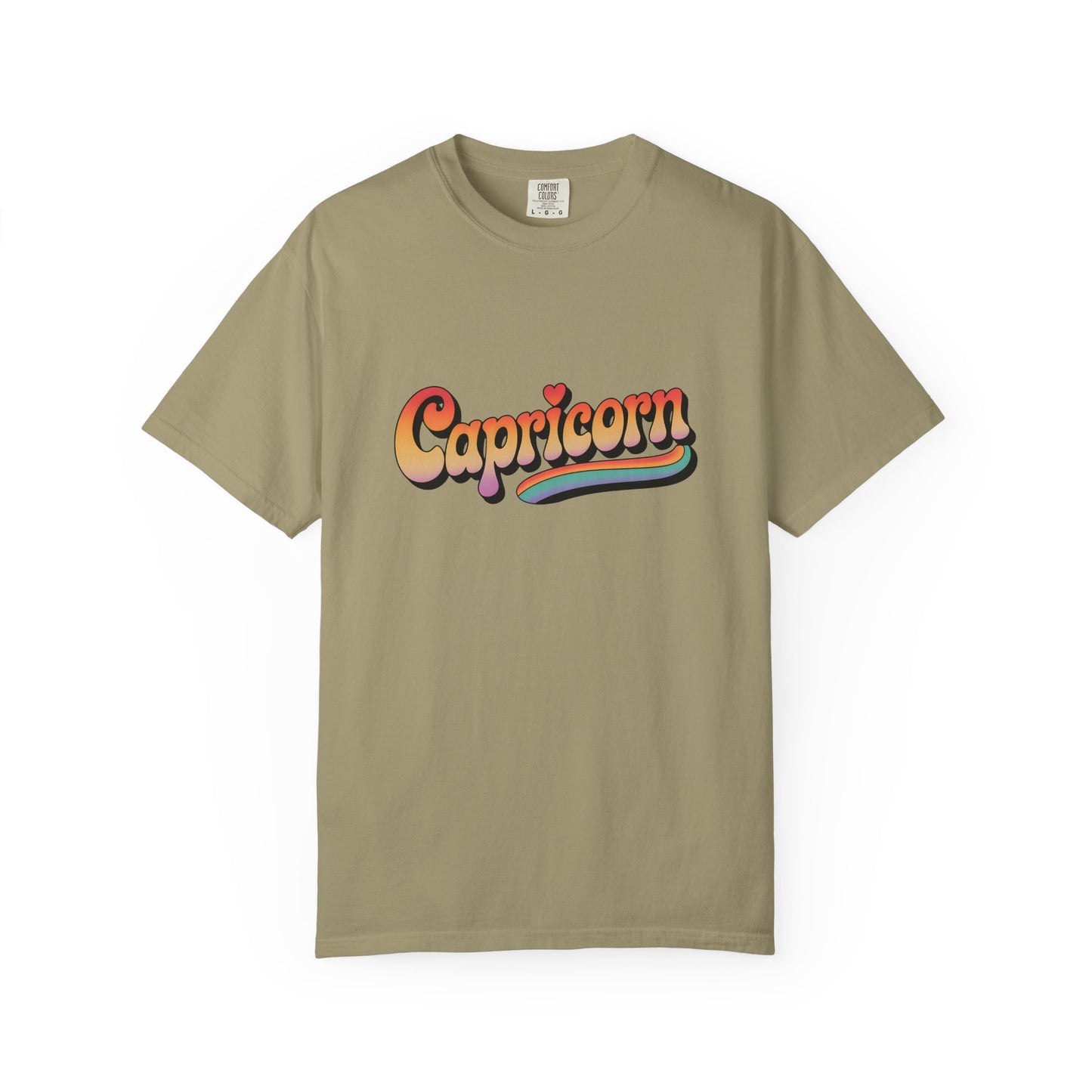 Capricorn – Retro Rainbow Groovy Zodiac Tee