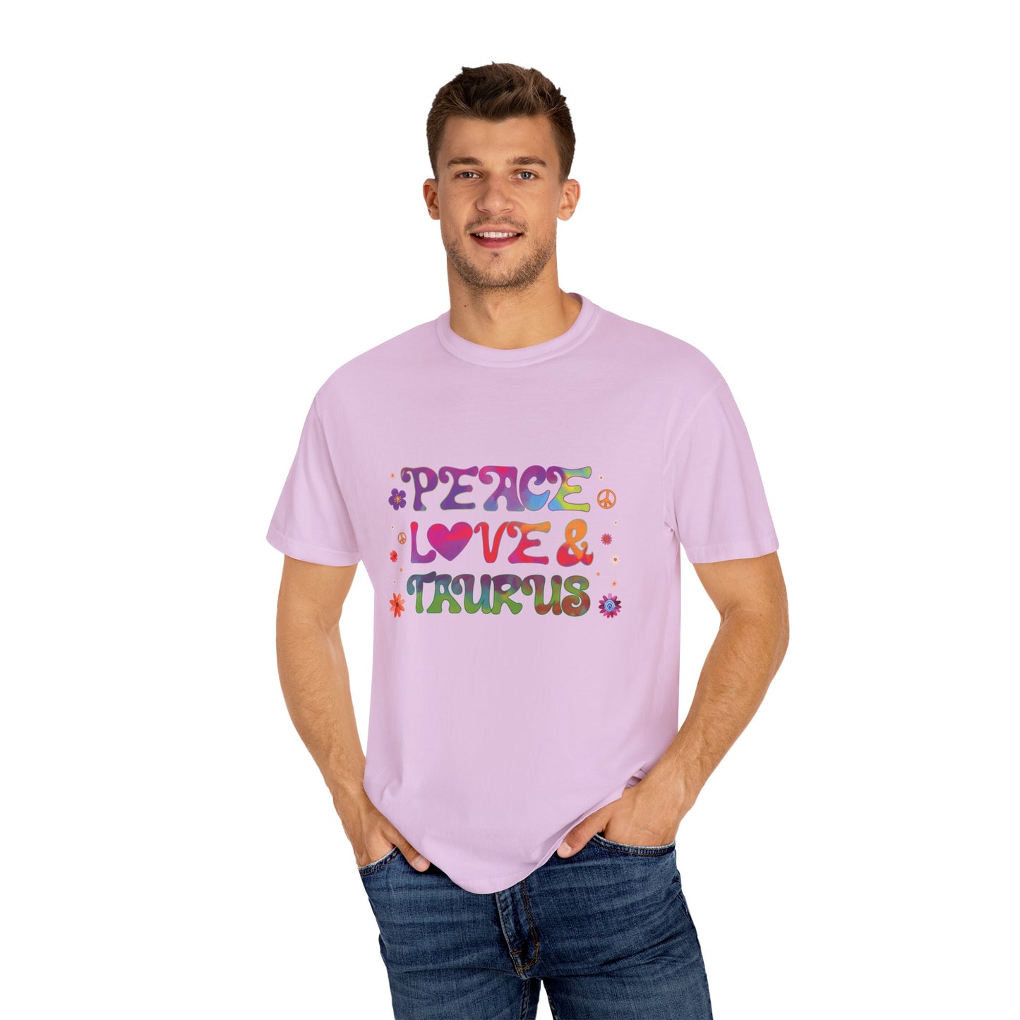 Peace Love & Taurus – Earthy Retro Zodiac Tee