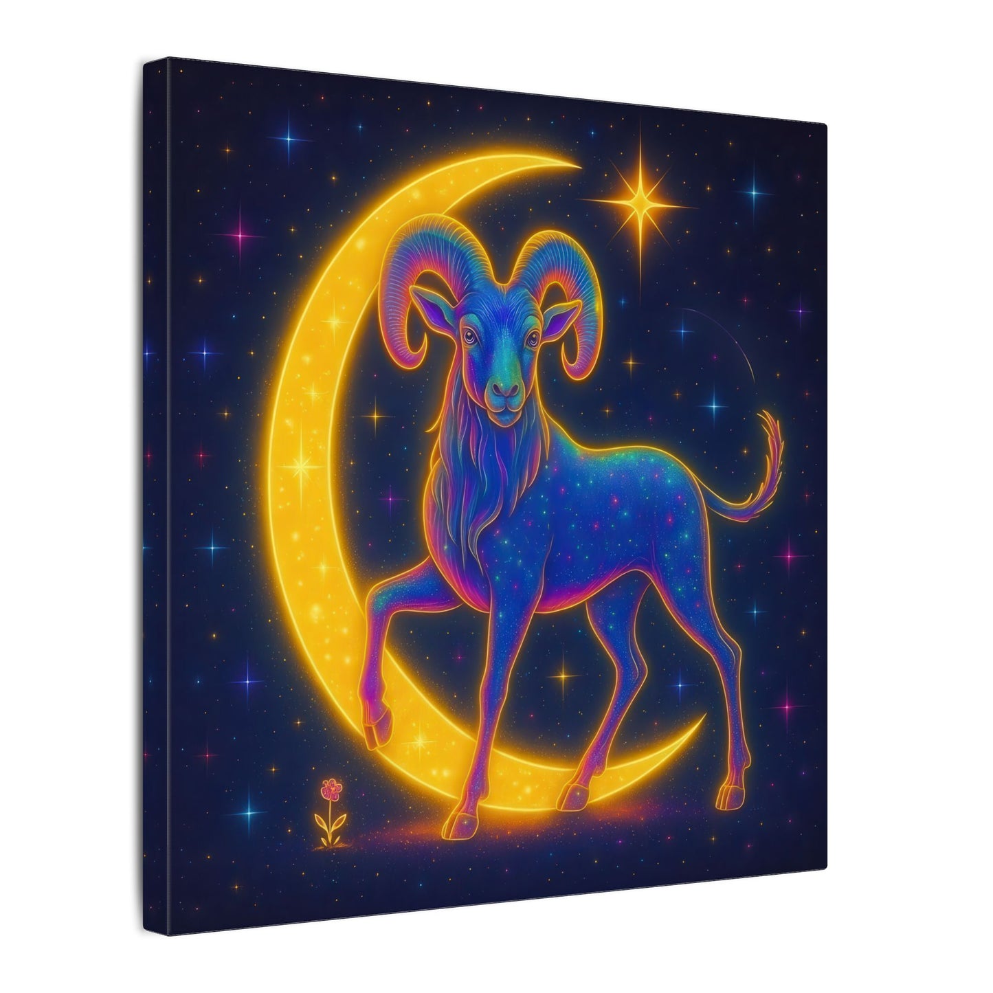 Electric Aries – Radiant Ram of the Moon (Wall Art)