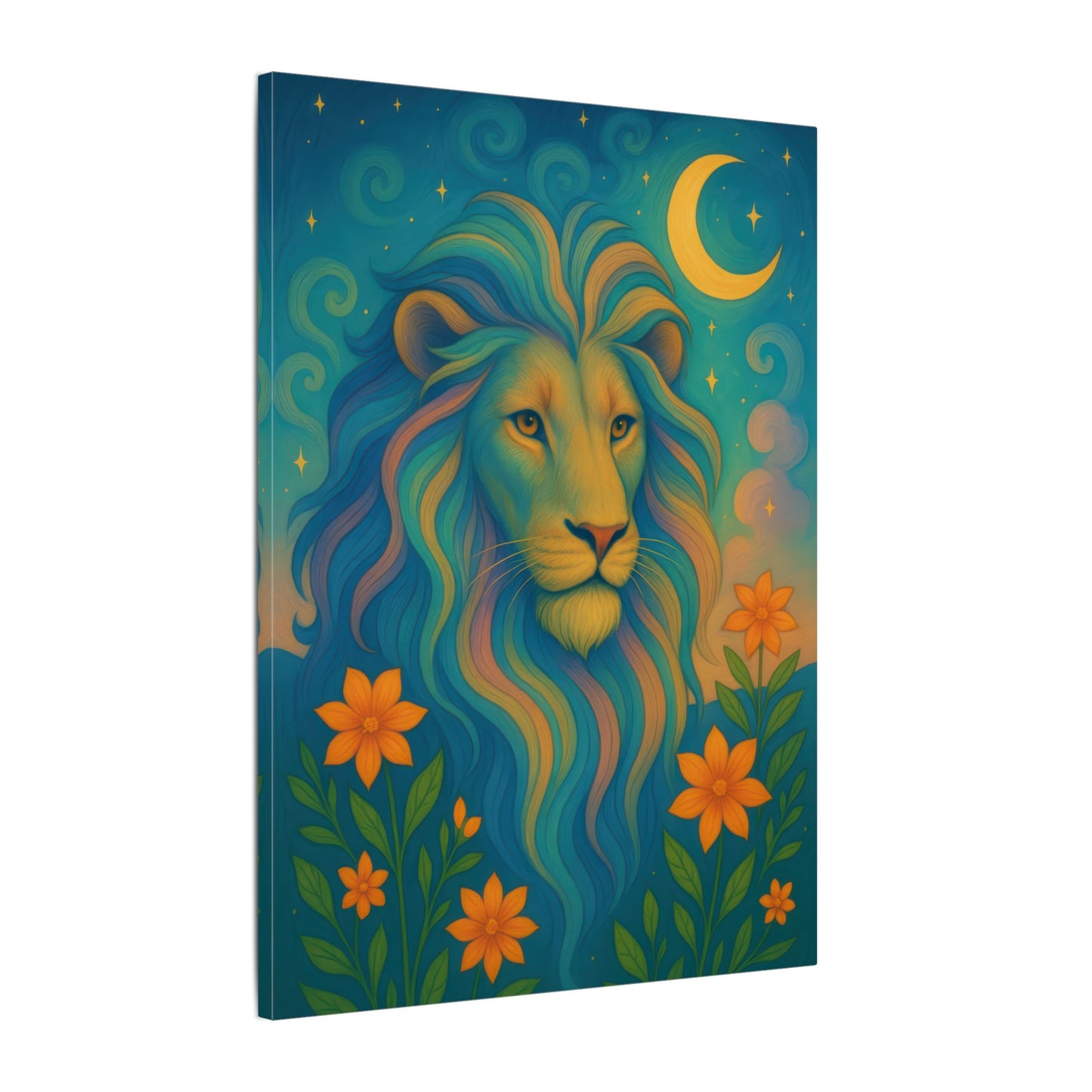 Starlit Lion – Regal Radiance Wall Art (Leo Inspired)