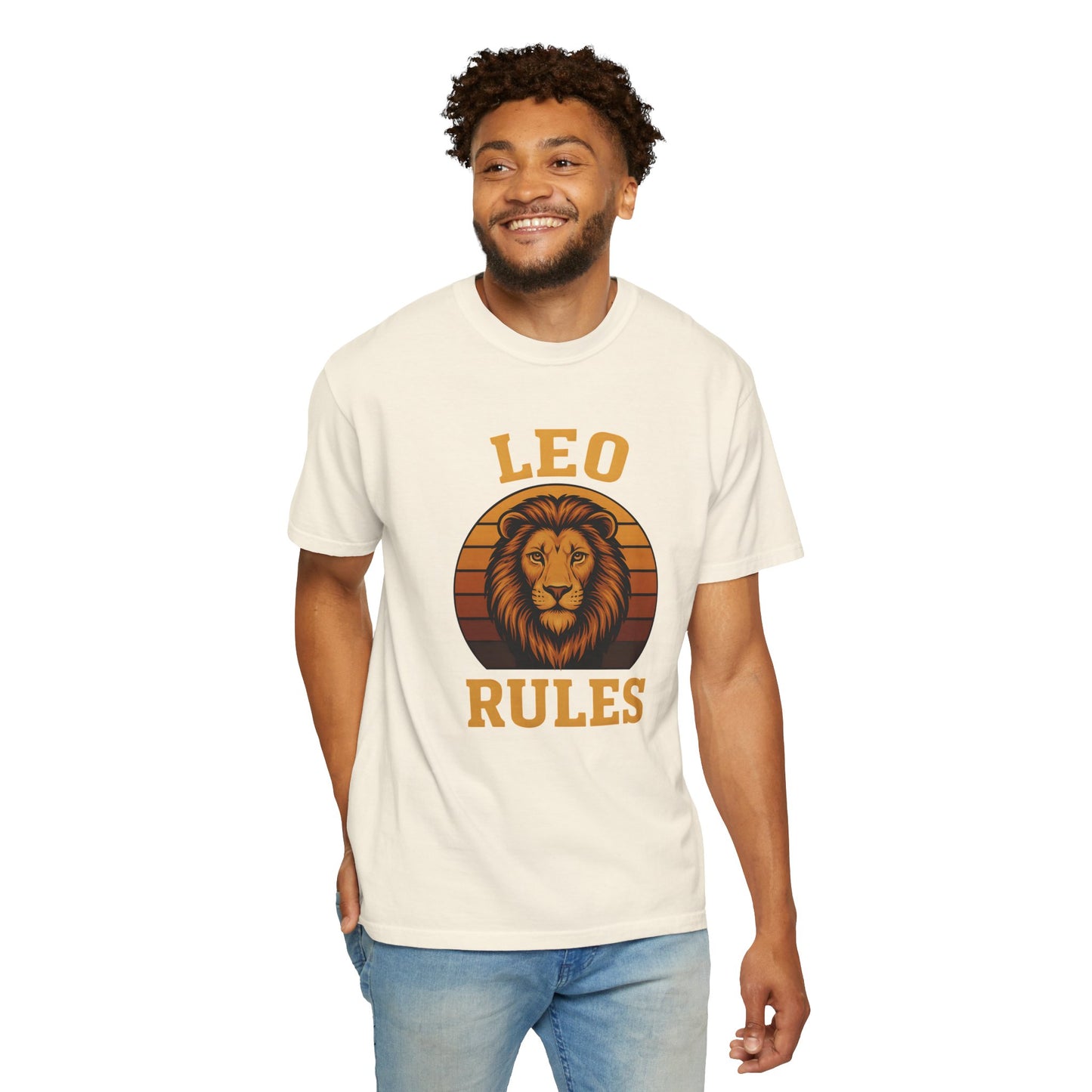 Leo Rules – Vintage Sunset Zodiac Tee