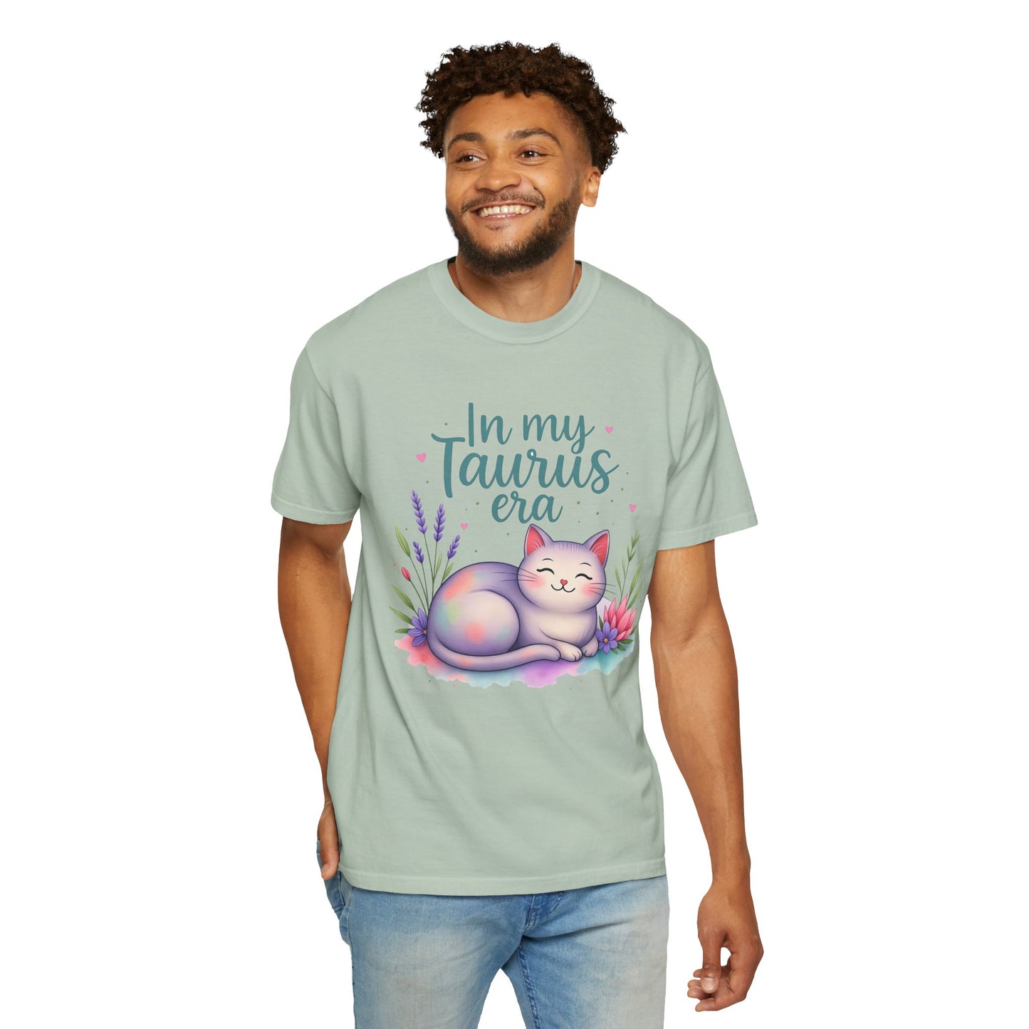 In My Taurus Era – Colorful Zodiac Cat Tee