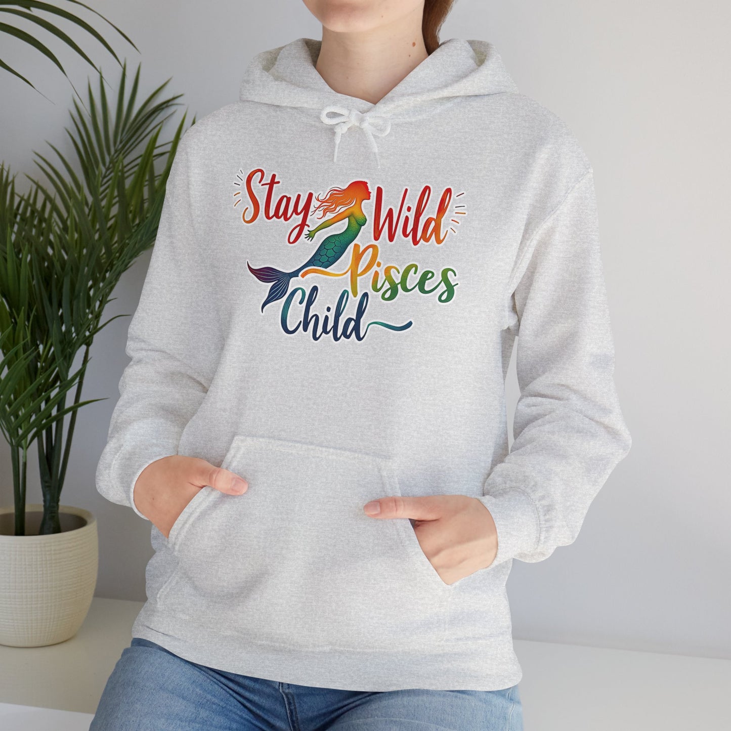 Stay Wild Pisces Child Hoodie | Rainbow Mermaid Astrology Sweatshirt | Cozy Zodiac Gift for Dreamers | Water Sign Starry Pullover | Mystical Pisces Apparel