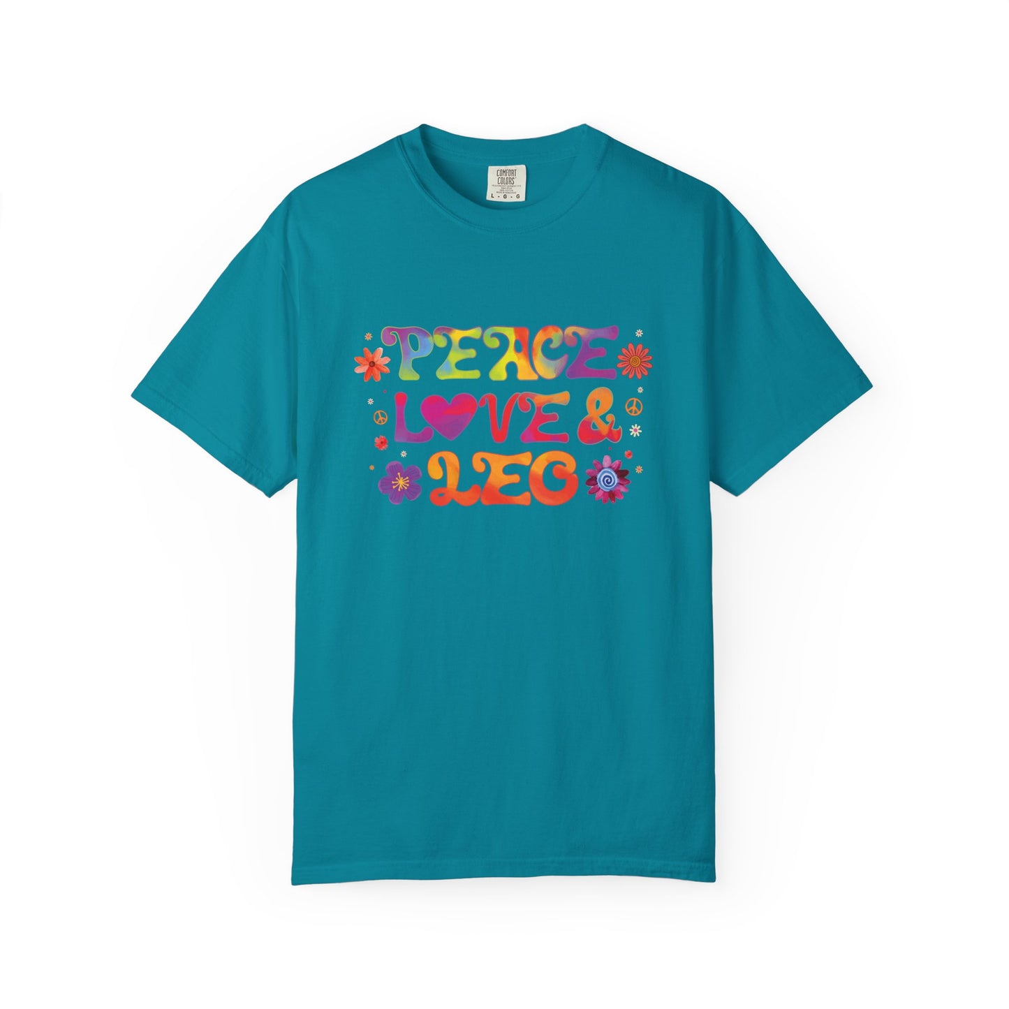 Peace Love & Leo - Retro Groovy Astrology Tee