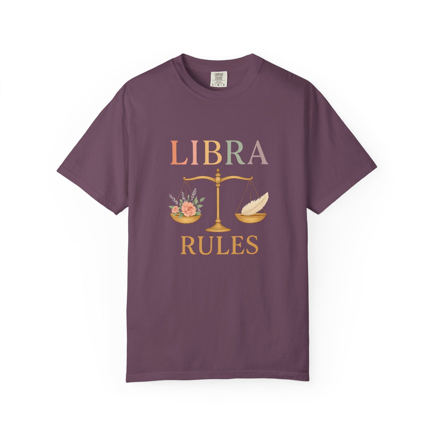 Libra Rules – Elegant Floral Zodiac Balance Tee