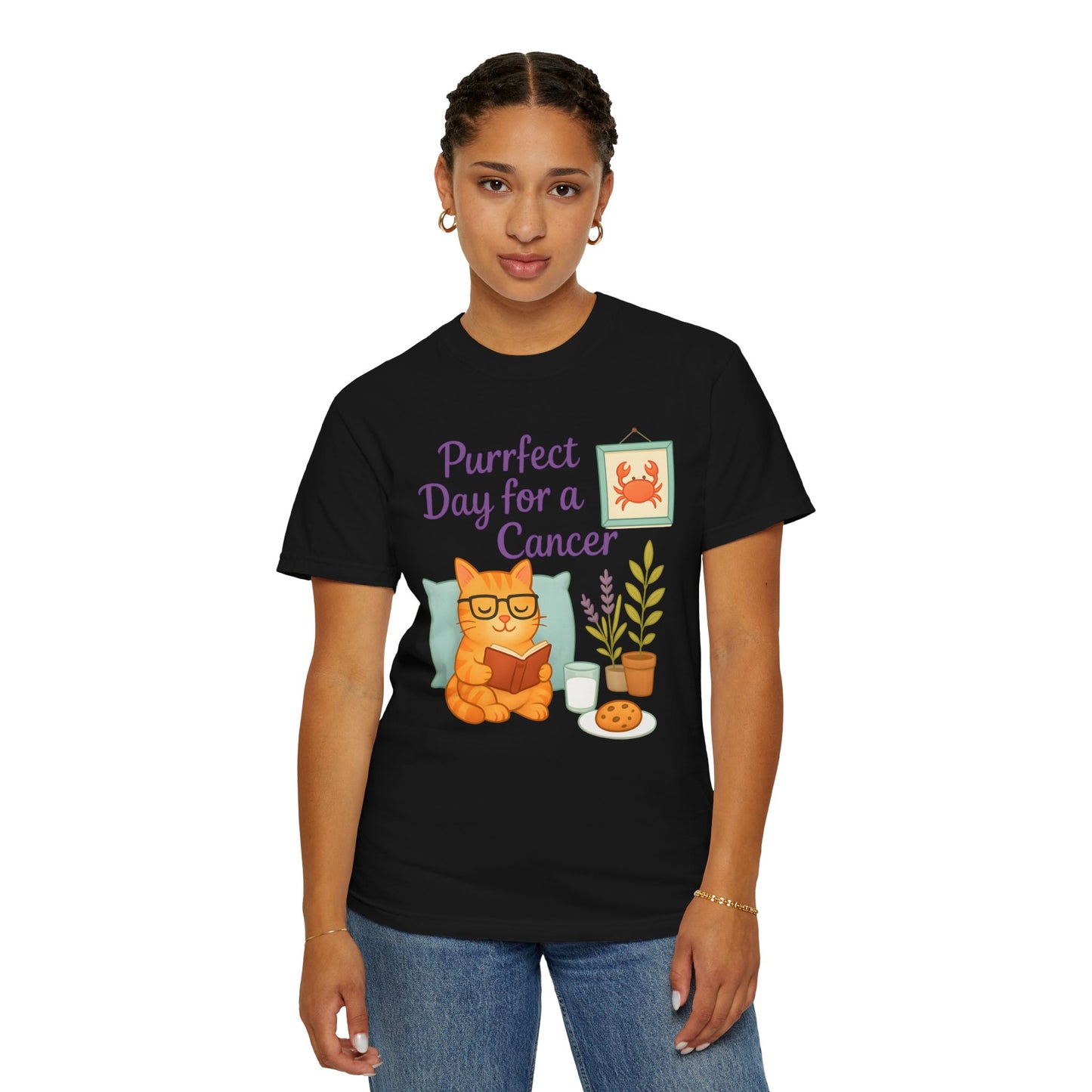 Purrfect Day for a Cancer – Funny Zodiac Cat Tee