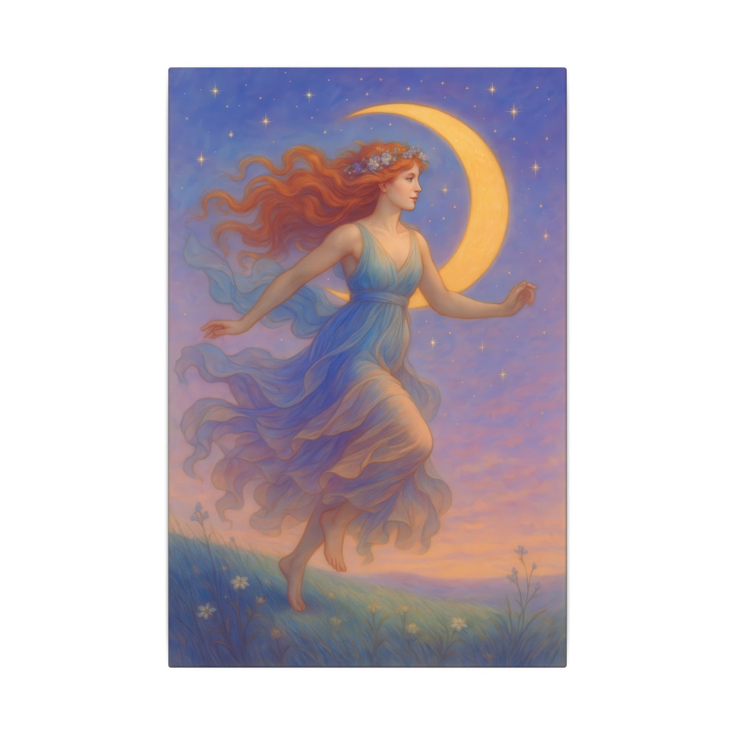 Free Spirit of the Moon – Celestial Goddess Wall Art (Art Nouveau inspired)