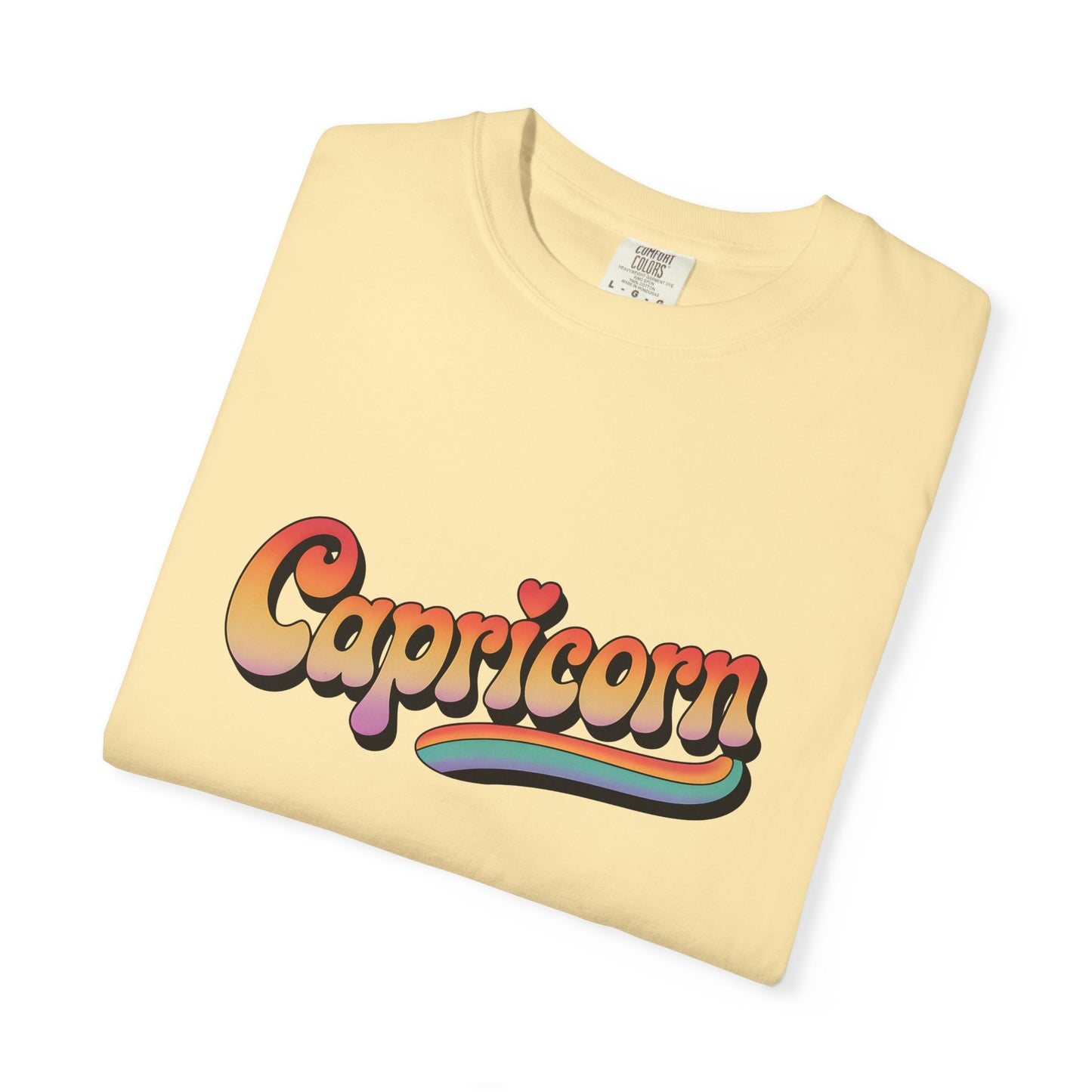 Capricorn – Retro Rainbow Groovy Zodiac Tee