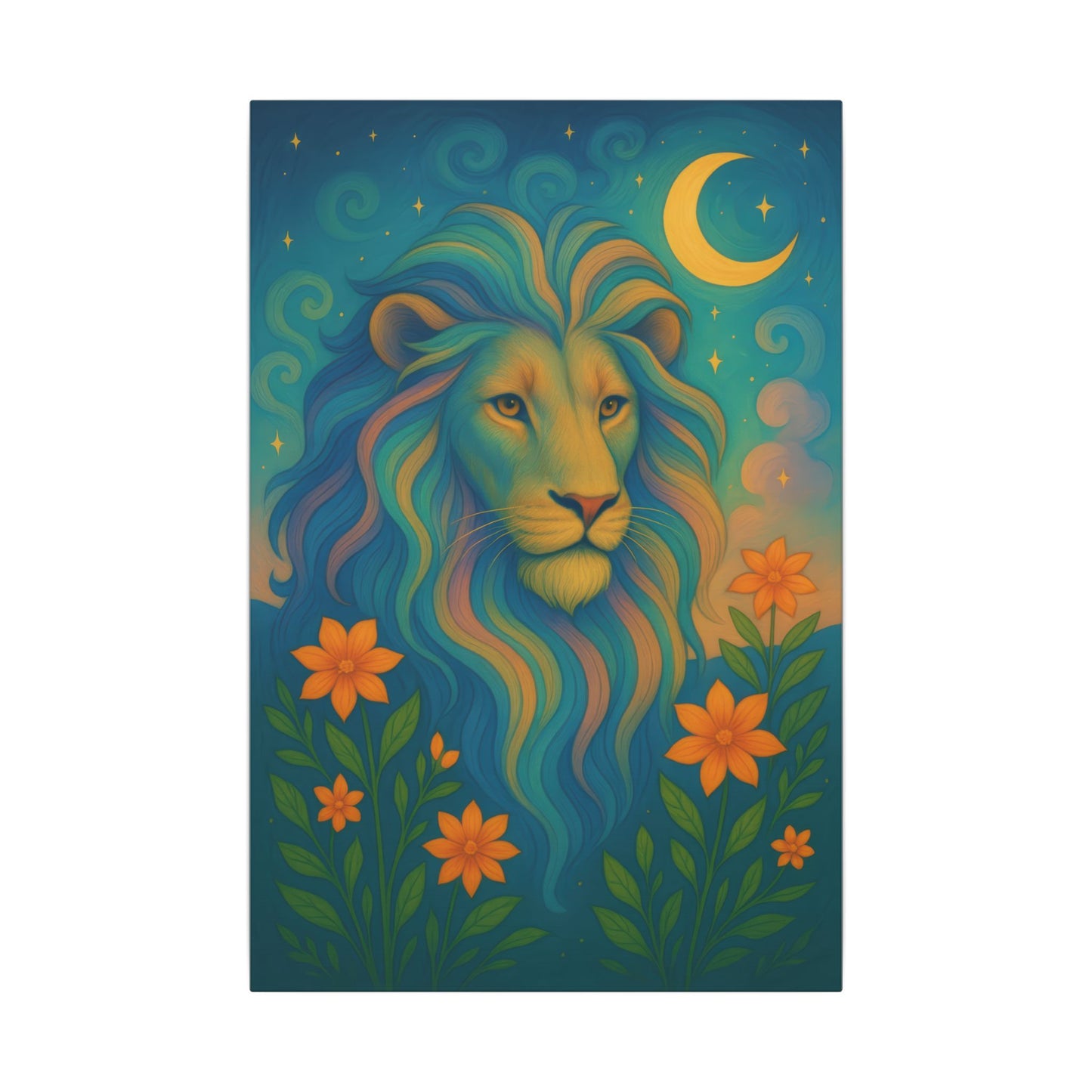 Starlit Lion – Regal Radiance Wall Art (Leo Inspired)