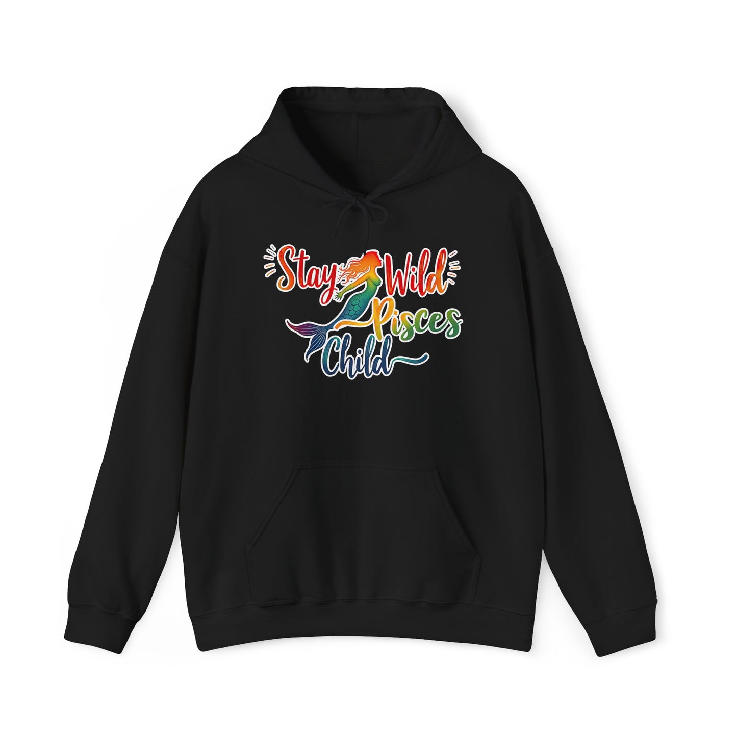 Stay Wild Pisces Child Hoodie | Rainbow Mermaid Astrology Sweatshirt | Cozy Zodiac Gift for Dreamers | Water Sign Starry Pullover | Mystical Pisces Apparel