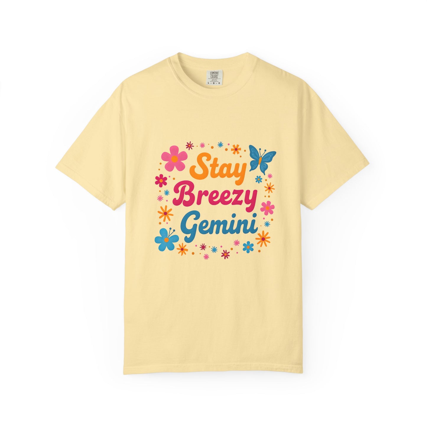 Stay Breezy Gemini Tee β Groovy Flower Power Zodiac Shirt