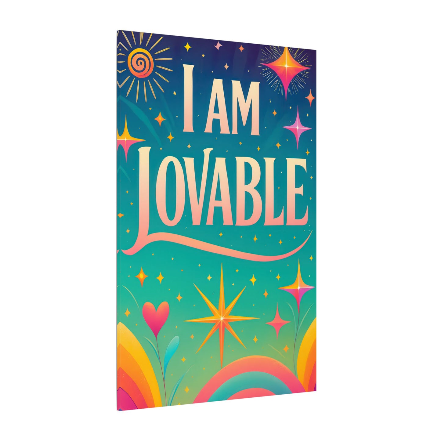 I AM LOVABLE - Colorful Affirmation Wall Art