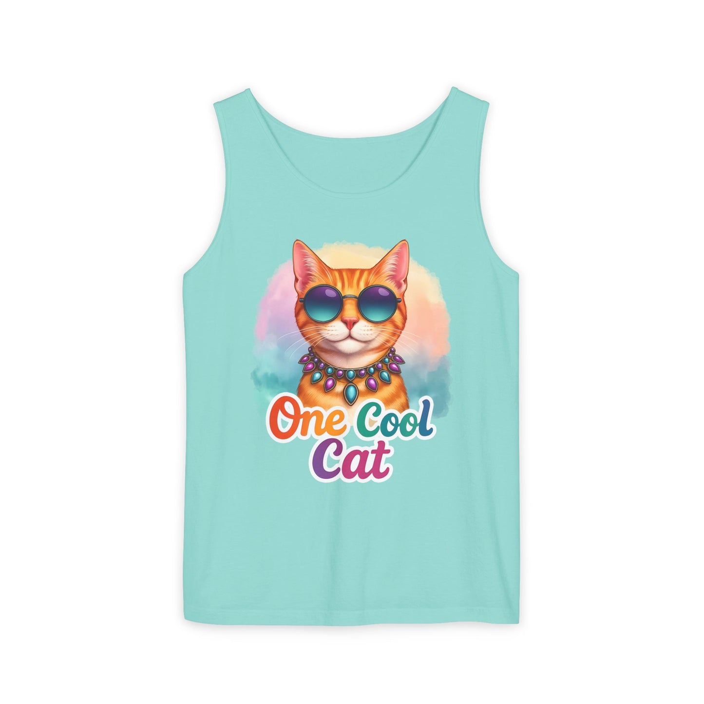 One Cool Cat – Colorful Retro Sassy Cat Tank (Unisex)