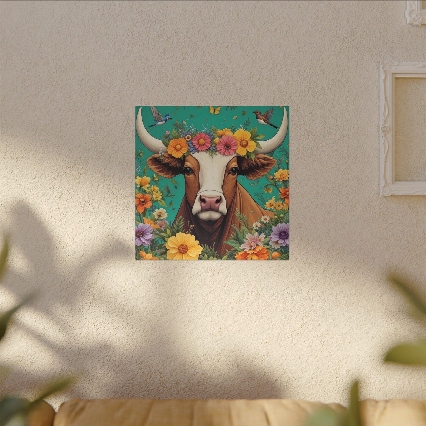 Bull in Bloom – Colorful Floral Taurus Wall Art