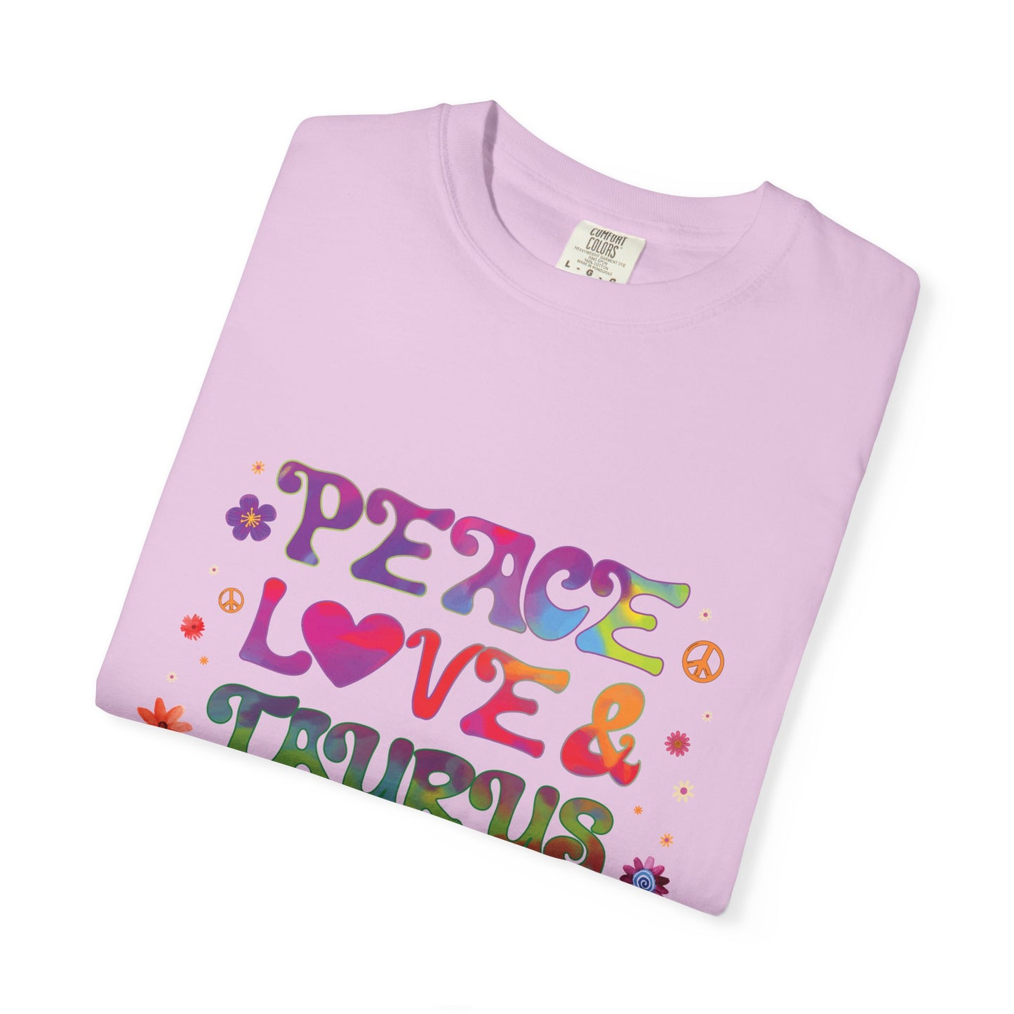 Peace Love & Taurus – Earthy Retro Zodiac Tee