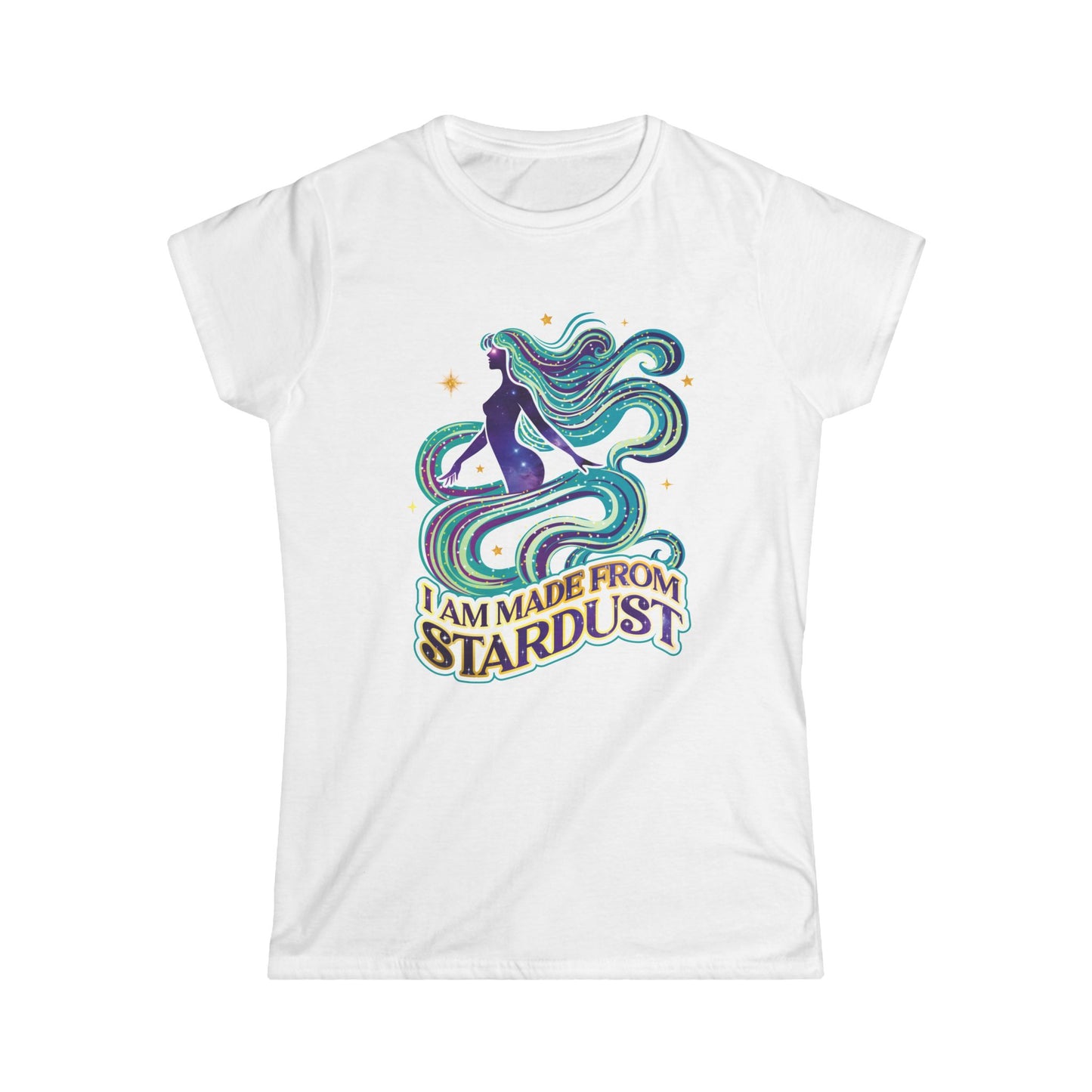 I Am Made From Stardust Black T-Shirt | Celestial Goddess Graphic Tee | Cosmic Affirmation Shirt | Women’s Fit Option