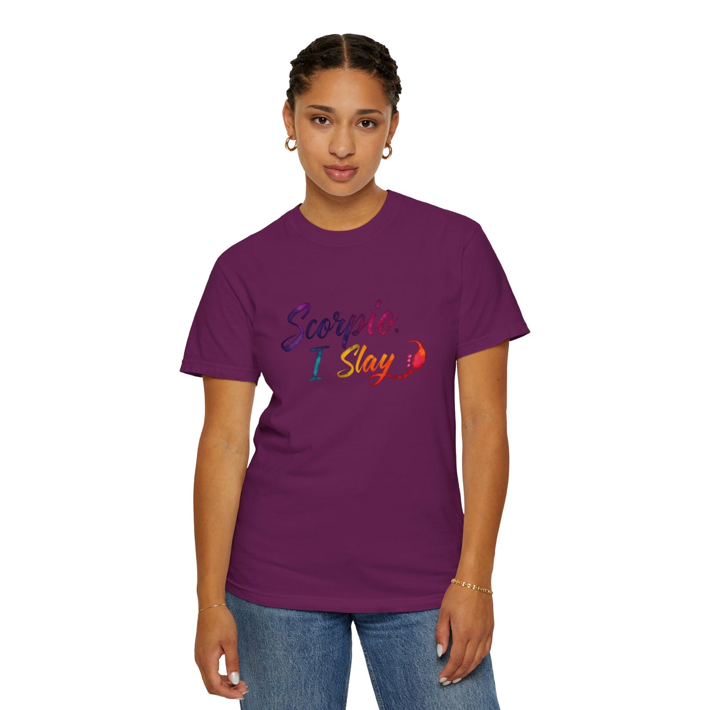 Scorpio I Slay Multicolor Tee – Wicked and Vibrant Zodiac Shirt