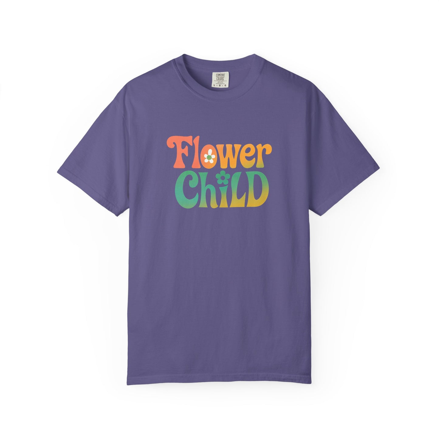 Flower Child Retro Colorful Tee – Groovy 70s Comfort Colors Shirt