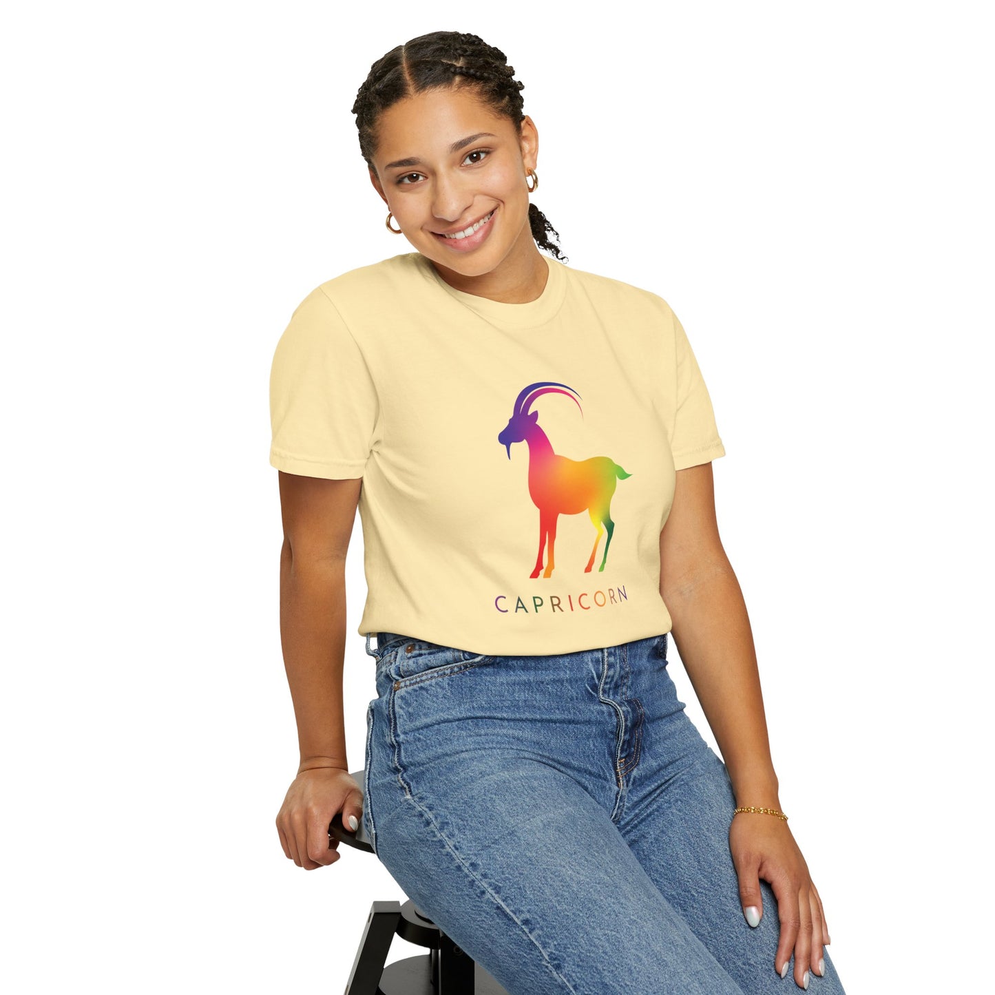 Capricorn β Rainbow Gradient Zodiac Goat Tee