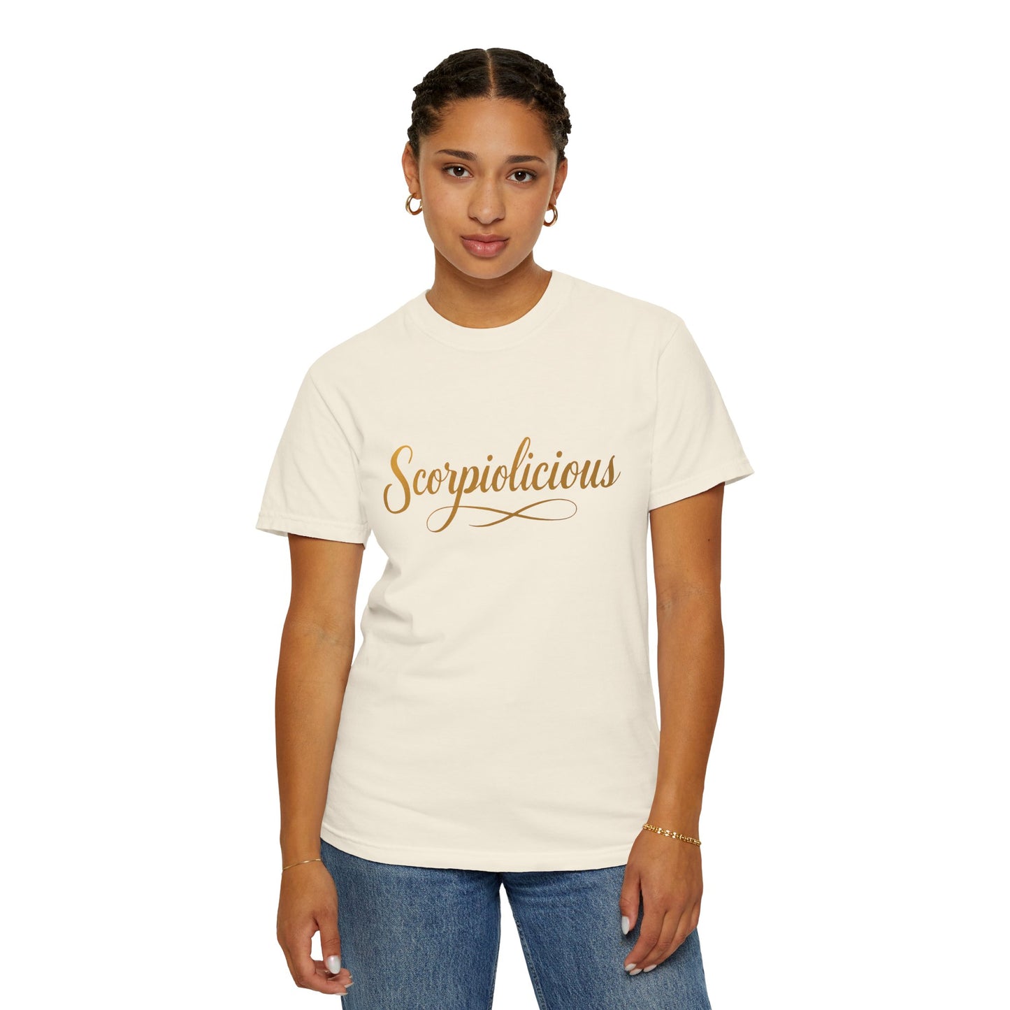 Scorpiolicious – Retro Script Scorpio Tee