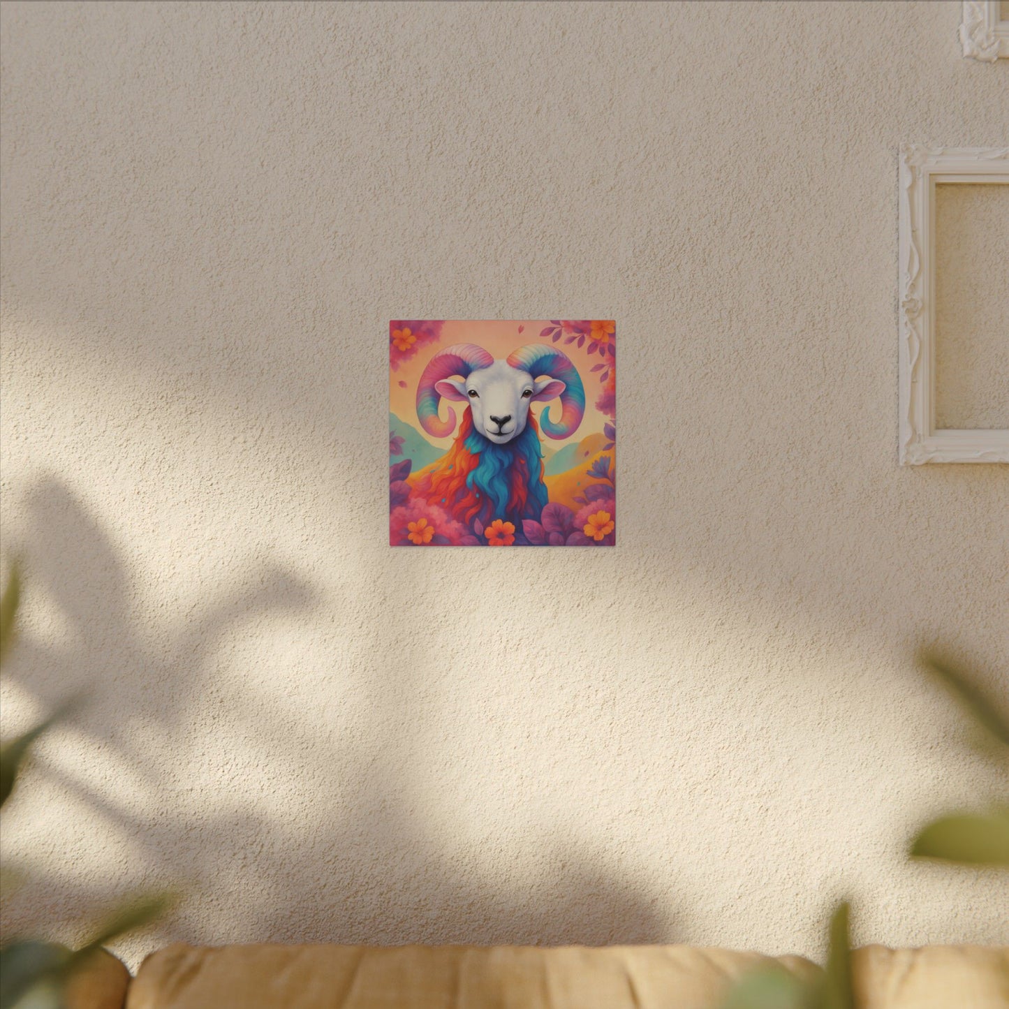 Rainbow Ram - Radiant Blossoms (Aries inspired) Wall Art