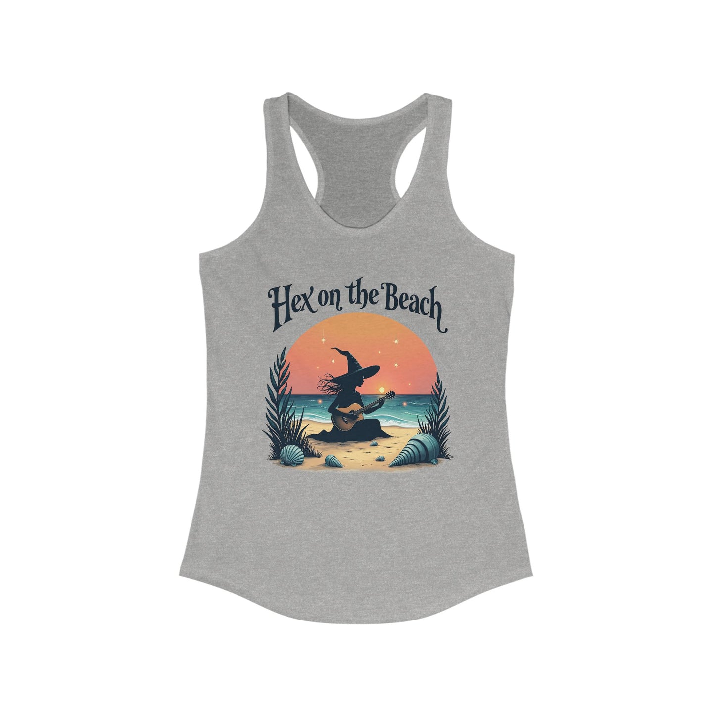 Hex on the Beach - Funny Guitar Witch Racerback Tank Top