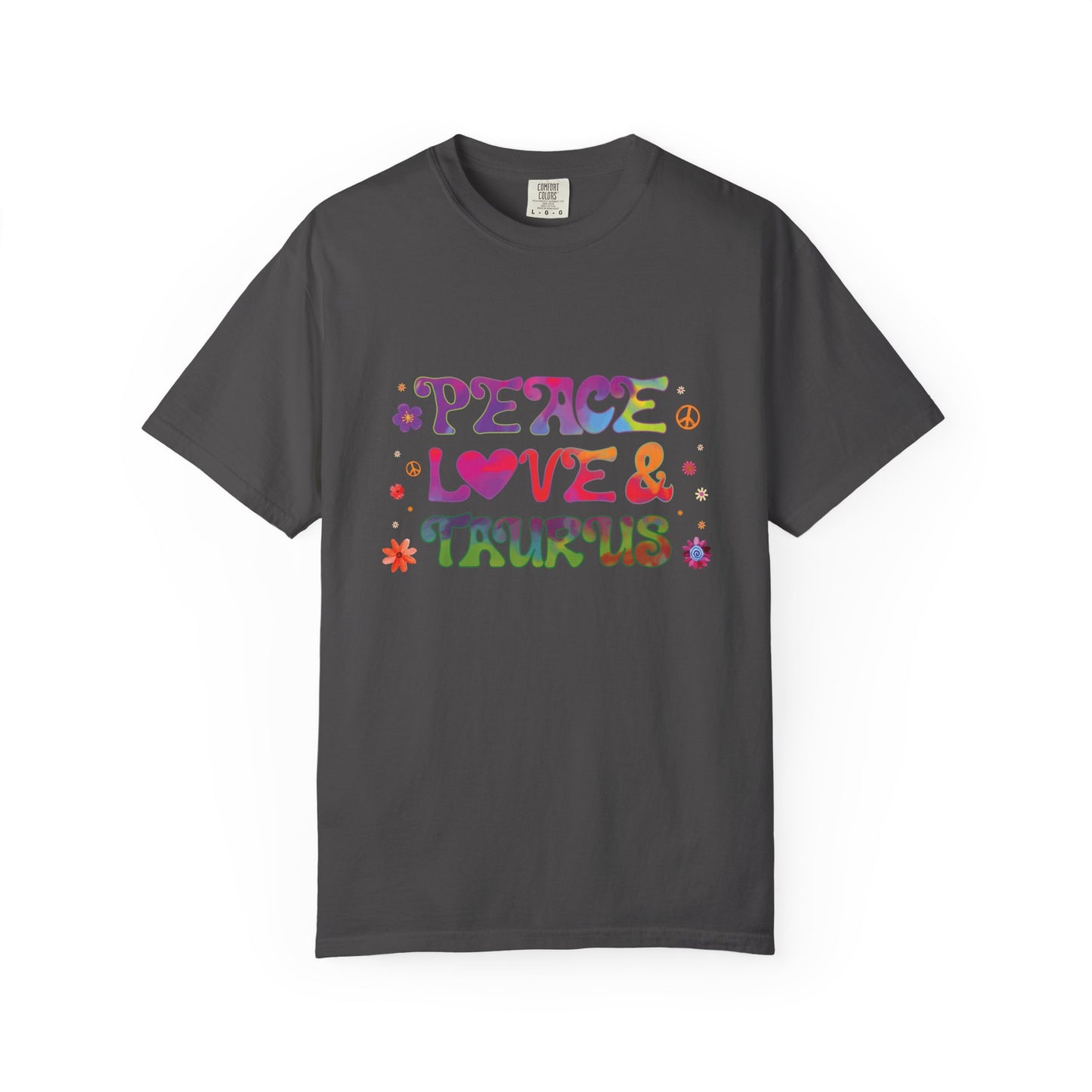 Peace Love & Taurus – Earthy Retro Zodiac Tee