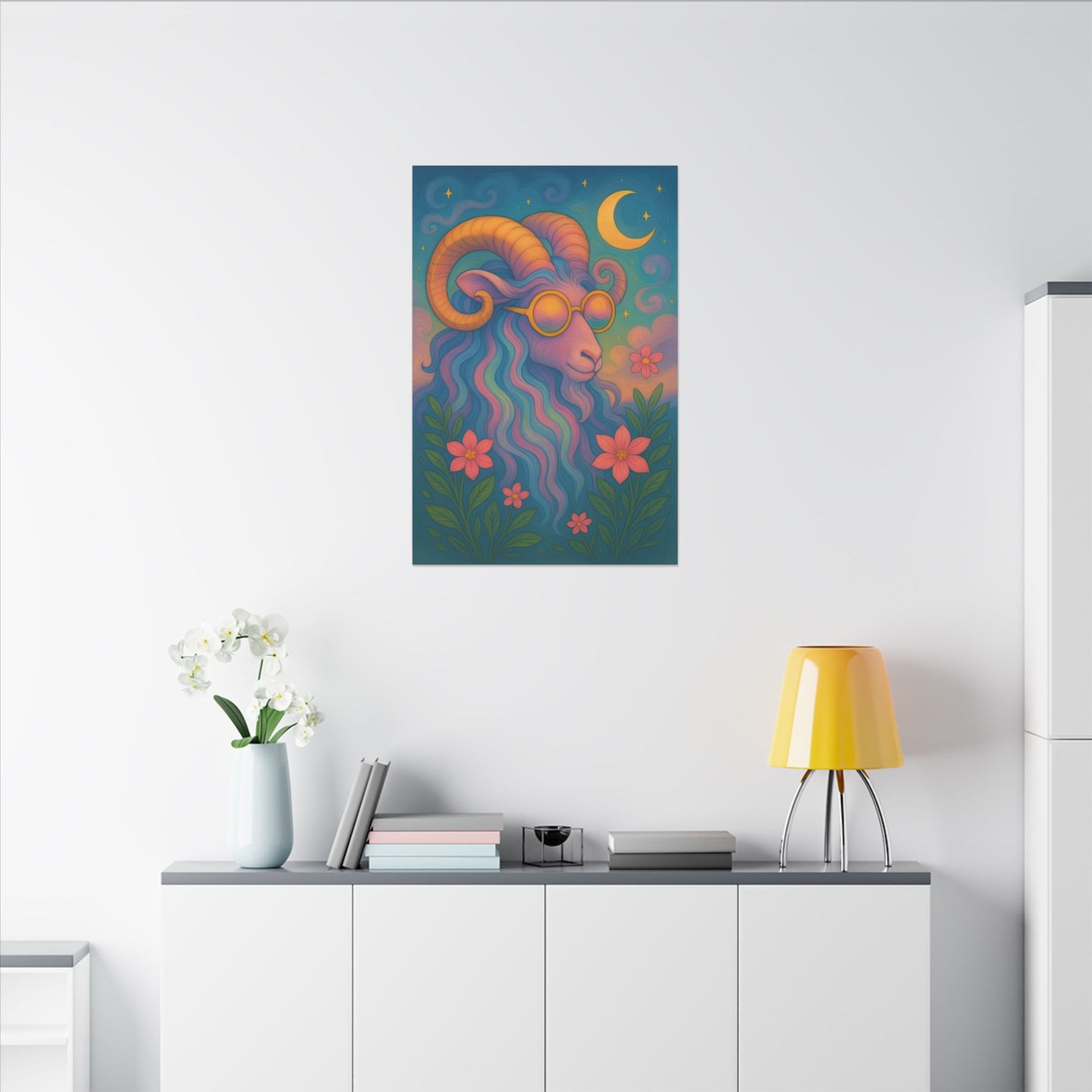 Aries Dream - Radiant Retro Ram Wall Art
