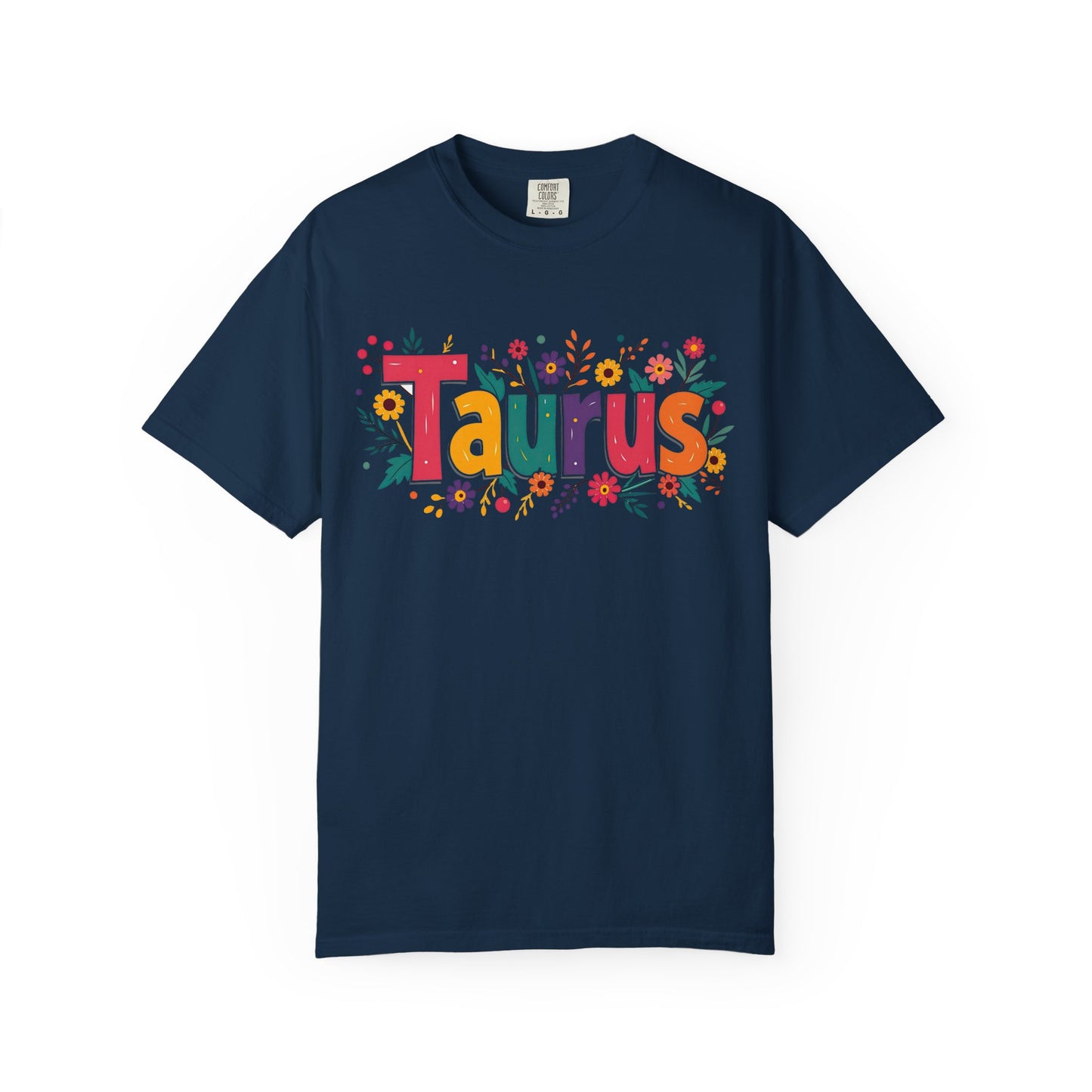 Taurus in Bloom – Colorful Floral Aesthetic Tee